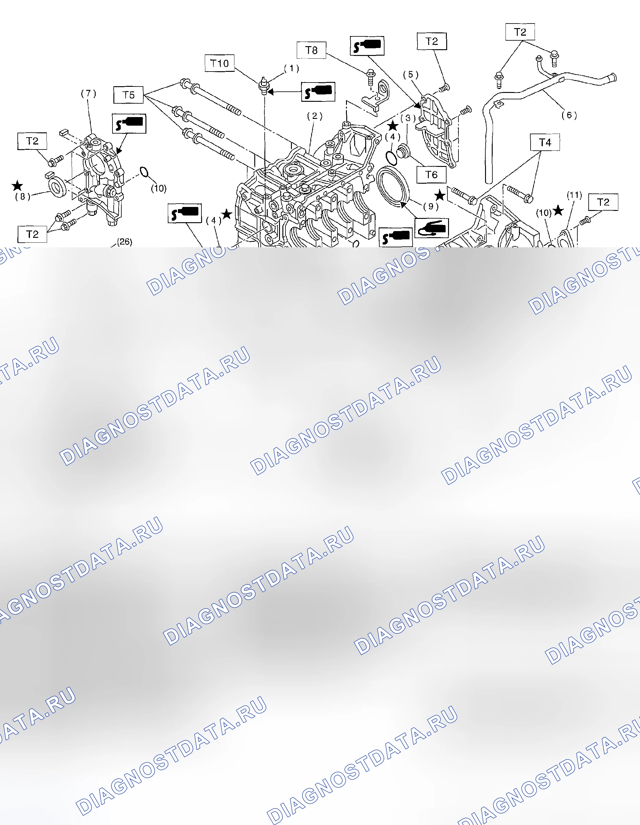Рис. 239: БЛОК ЦИЛИНДРОВ. Subaru Impreza GD/GC/GG рестайлинг