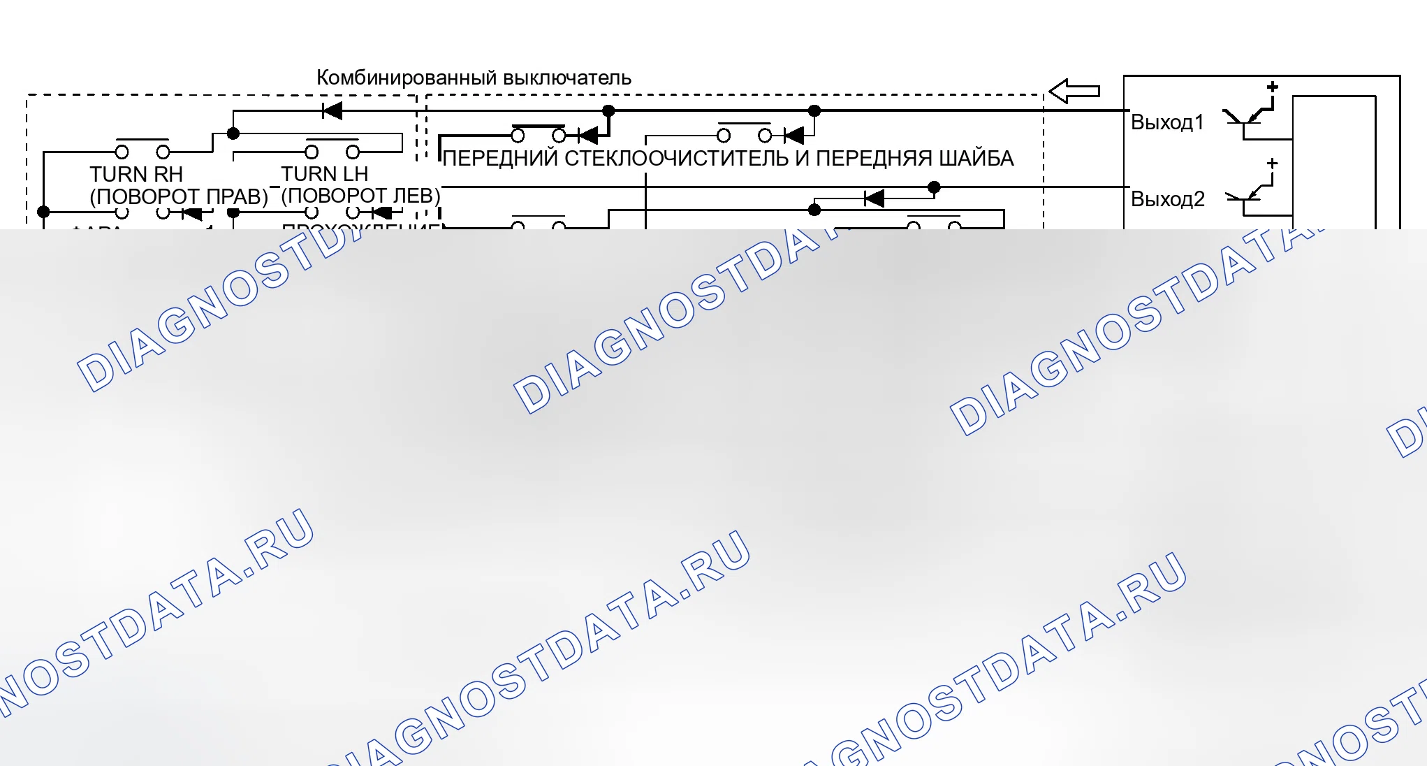 Рис. 4: Работа с образцом: (Когда выключатель стеклоочистителя повернут в положение Lo). Infiniti M45 III