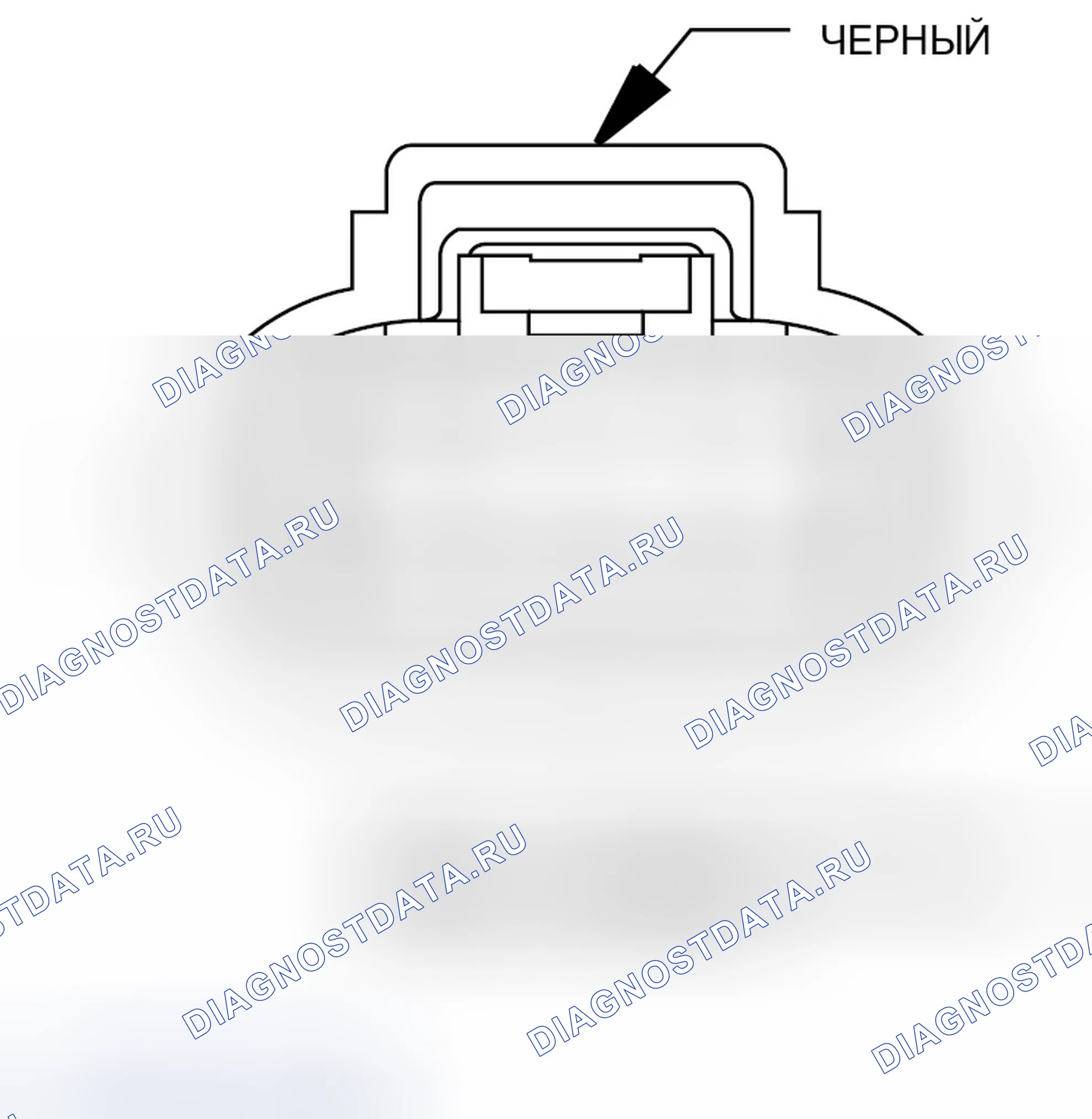 Рис. 158: Вид с торца разъема защелки двери водителя (Lhd, кроме основания). Dodge Caliber I