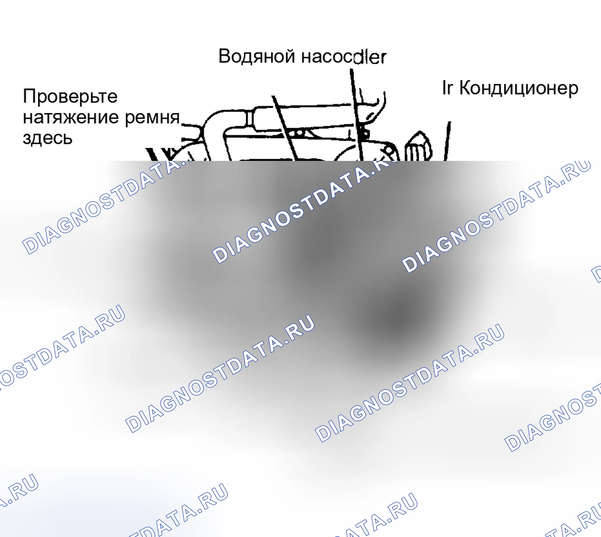 Рис. 3: Прокладка приводного ремня (3.0L - Villager). Hyundai Santa Cruz I