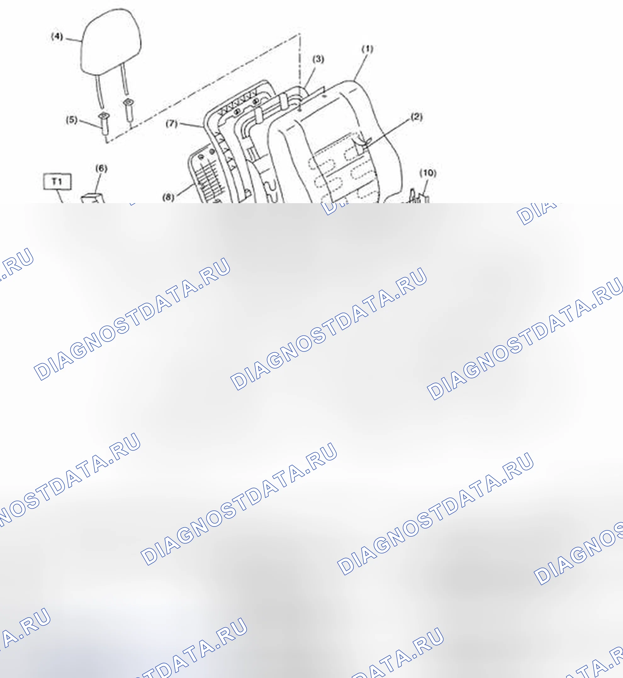 Рис. 22: ПЕРЕДНЕЕ ПРАВОЕ СИДЕНЬЕ (СИЛОВОЕ КРЕСЛО). Subaru Legacy BL/BP рестайлинг