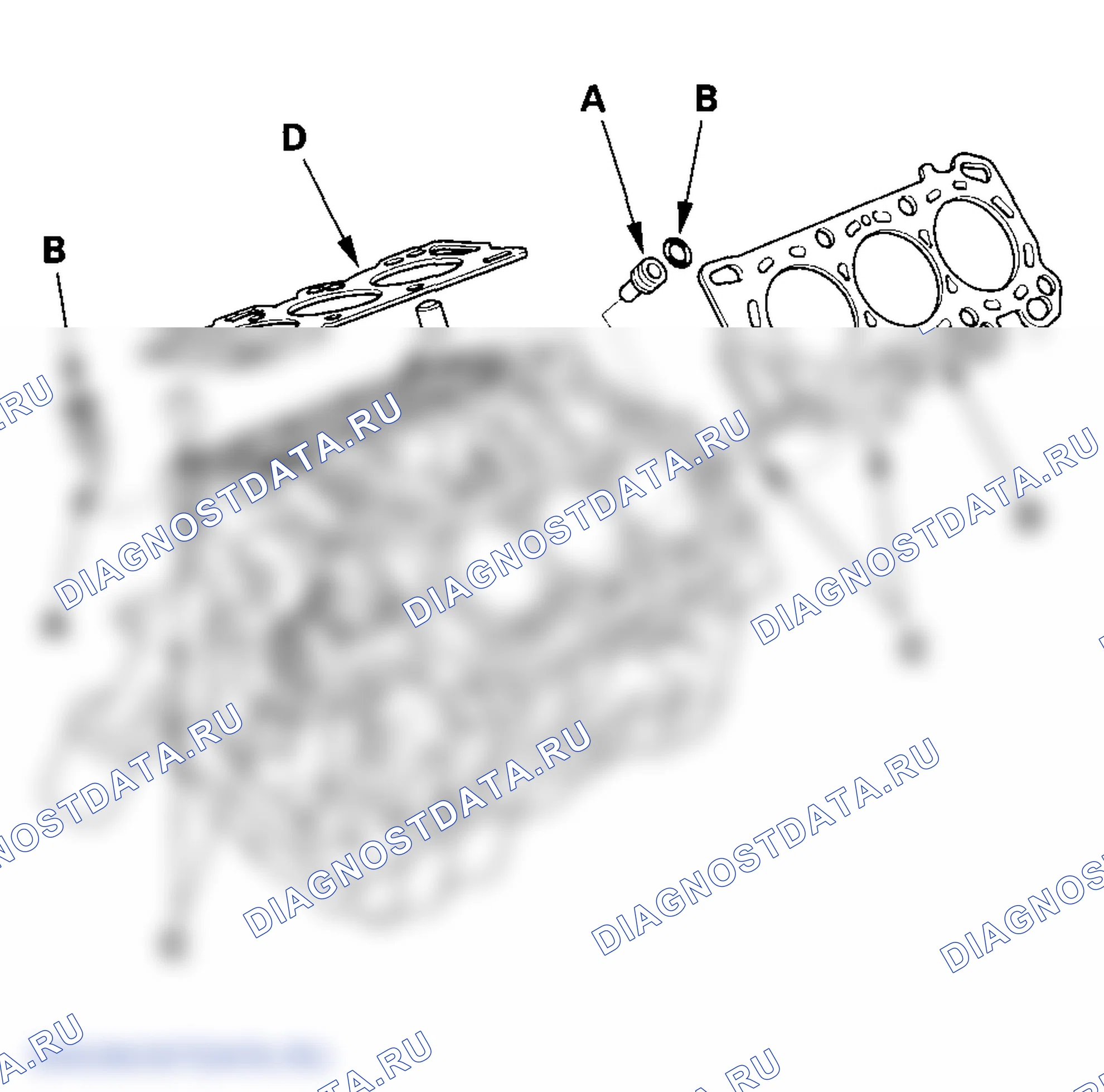 Рис. 380: Установка головки цилиндров. Honda Odyssey III