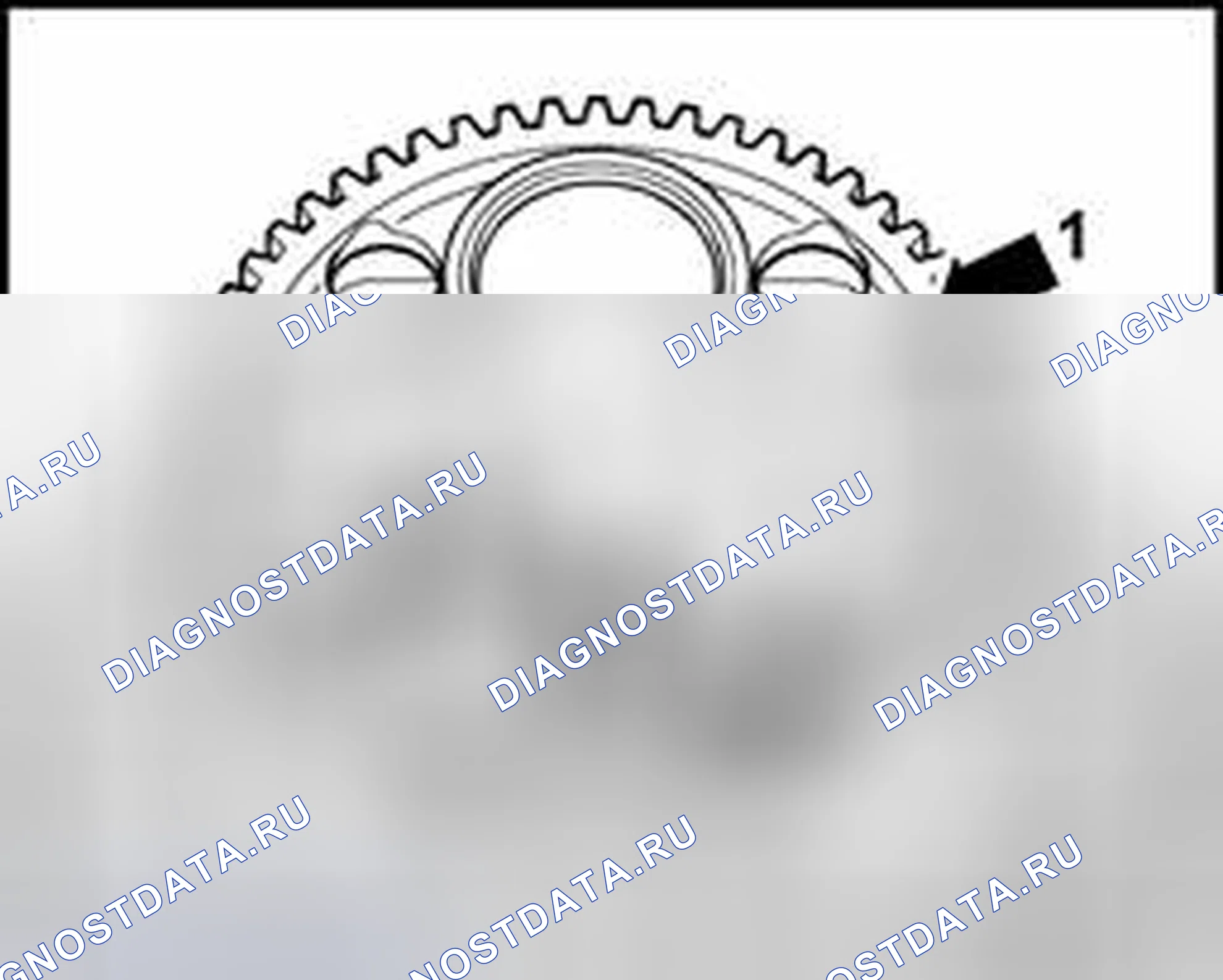 Рис. 608: Установочное положение большой ведущей шестерни для масляного насоса. Volkswagen Passat B5 рестайлинг