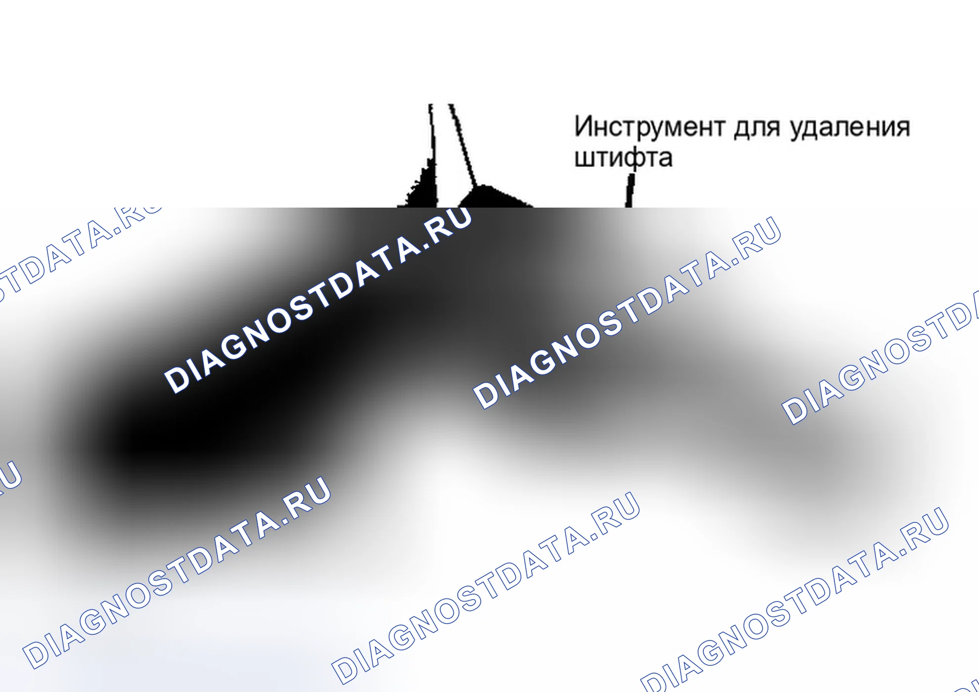 Рис. 6: Снятие поворотного штифта наклонной колонны. Dodge Diplomat I