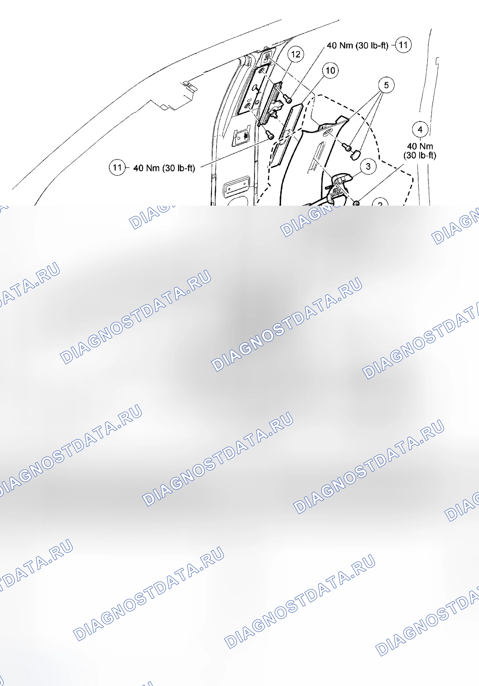 Рис. 84: Передний ремень безопасности - без встроенных кресел (SIR). Ford Pickup F350 Super Duty 