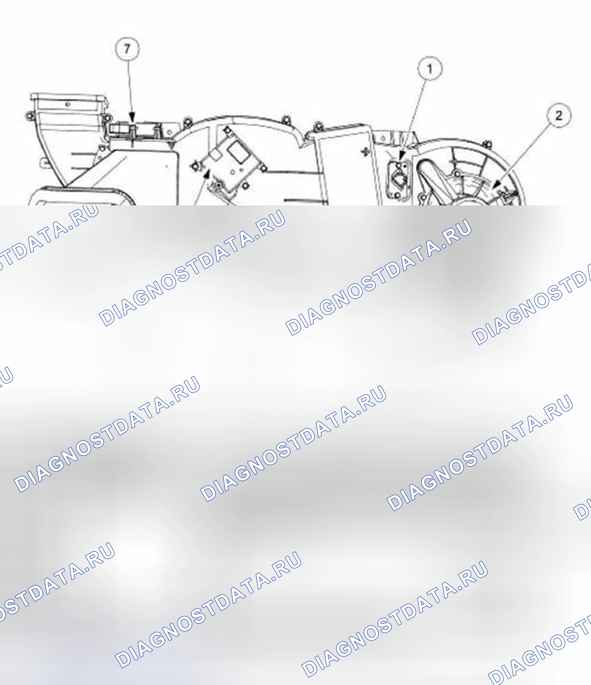 Рис. 53: Вспомогательный корпус климат-контроля. Hyundai Lantra I