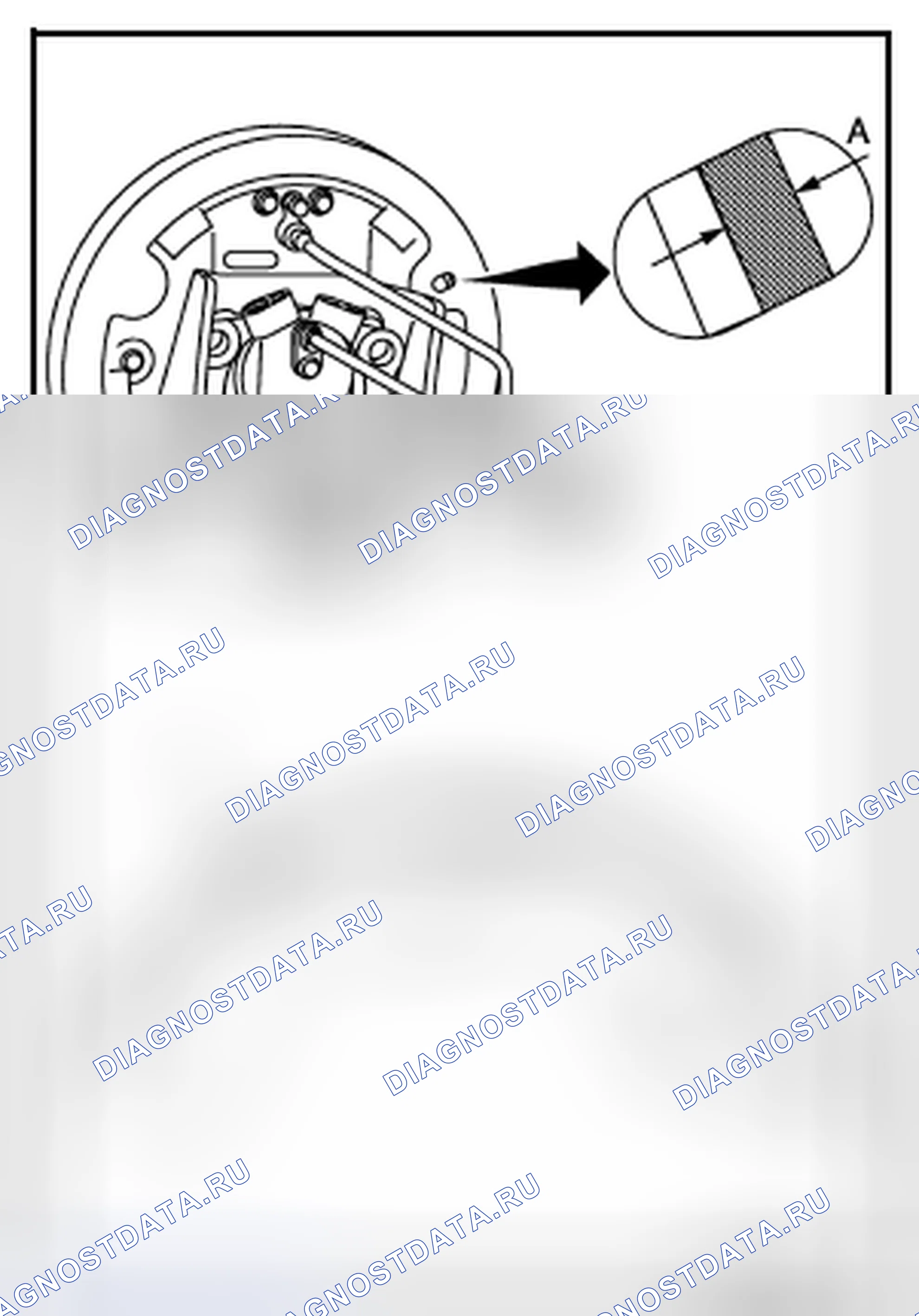 Рис. 1: ОСМОТР ТОРМОЗНОЙ НАКЛАДКИ. Nissan Cube III
