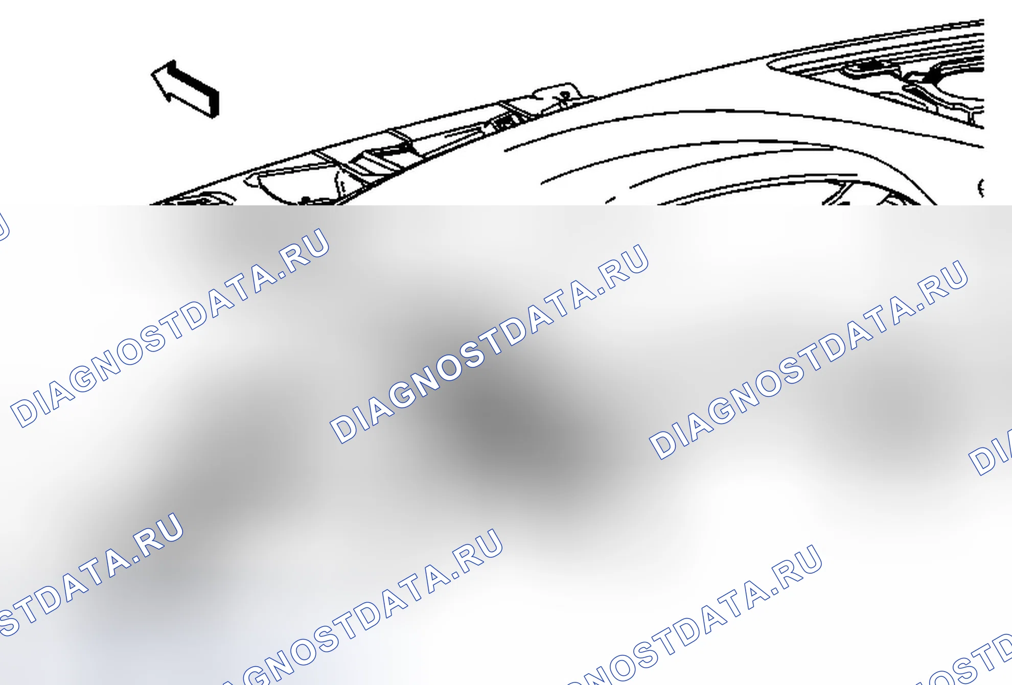 Рис. 33: Замена выходной решетки бокового окна - левая сторона (траверса). GMC Acadia I рестайлинг