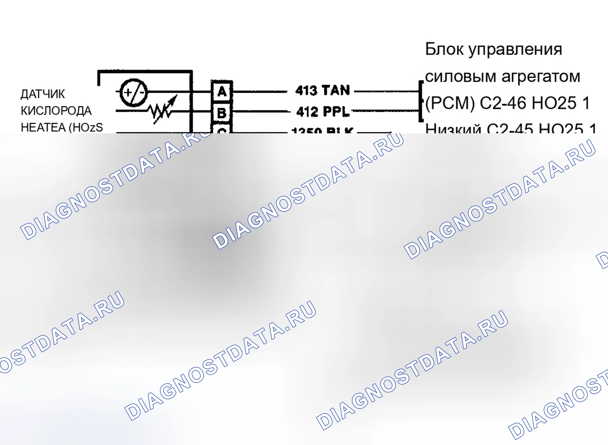 Рис. 7: Схема расшифровка кода ошибки P0131. Buick Riviera VIII