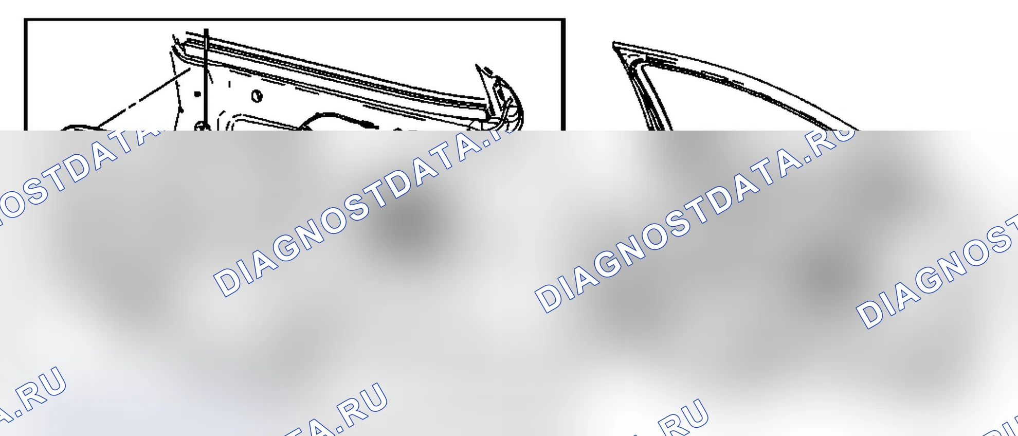 Рис. 24: Замена дефлектора воды передней боковой двери (седан). Pontiac G6 I final