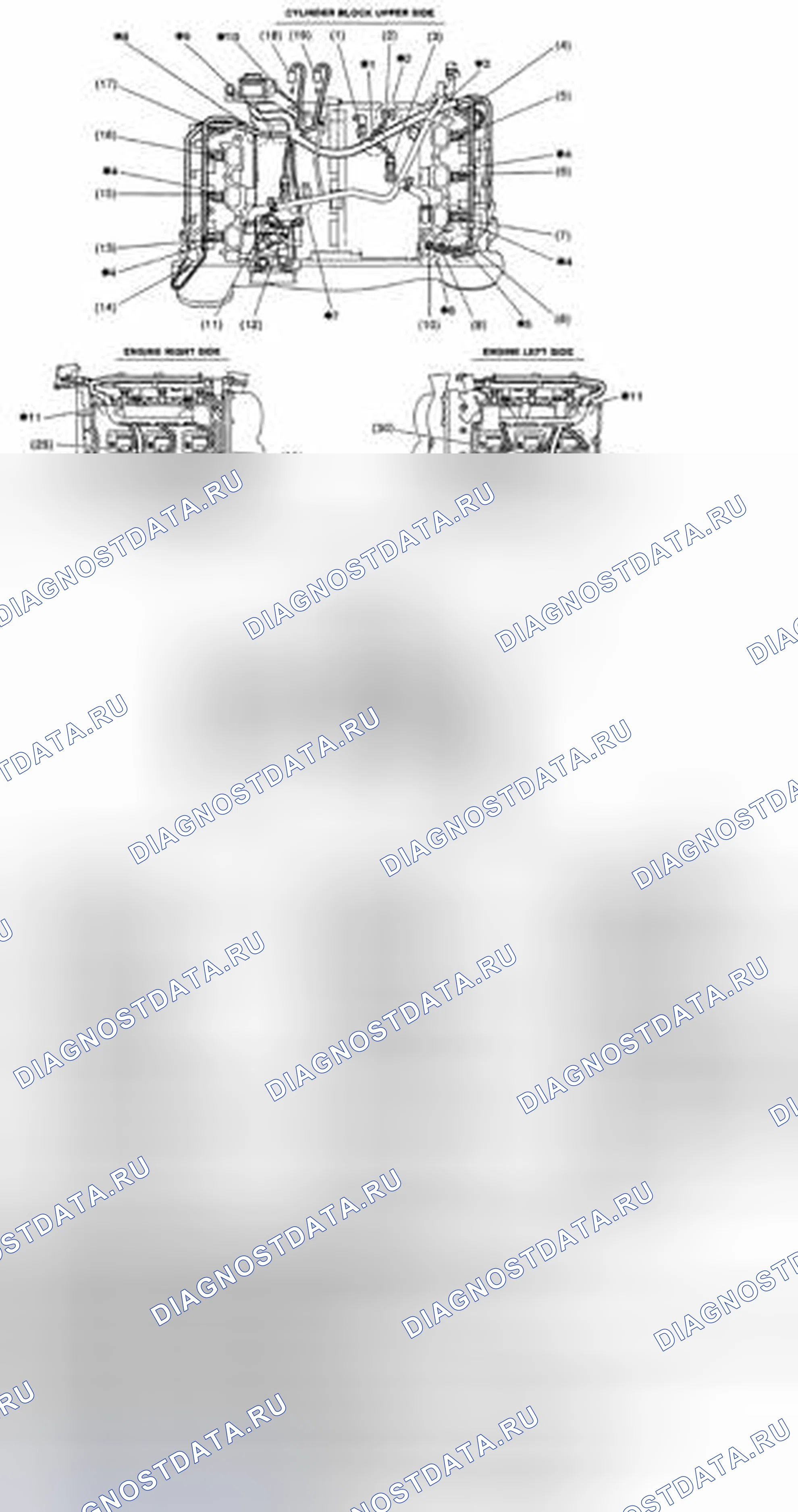 Рис. 8: ЖГУТ ДВИГАТЕЛЯ. Subaru Tribeca WX рестайлинг