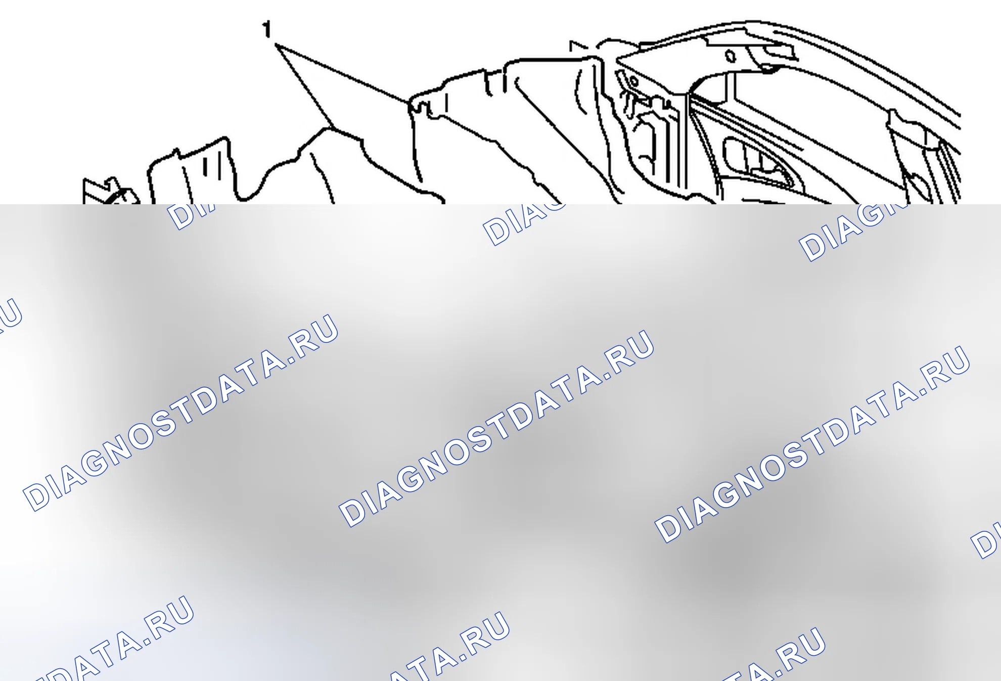 Рис. 1: Замена ковра передней панели пола. Buick Regal V