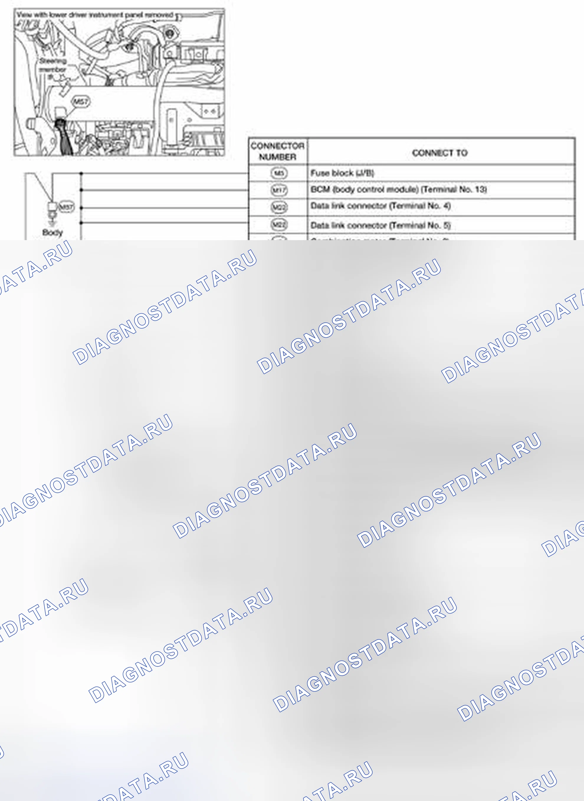 Рис. 50: ГЛАВНЫЙ ЖГУТ. Nissan Altima L32 рестайлинг