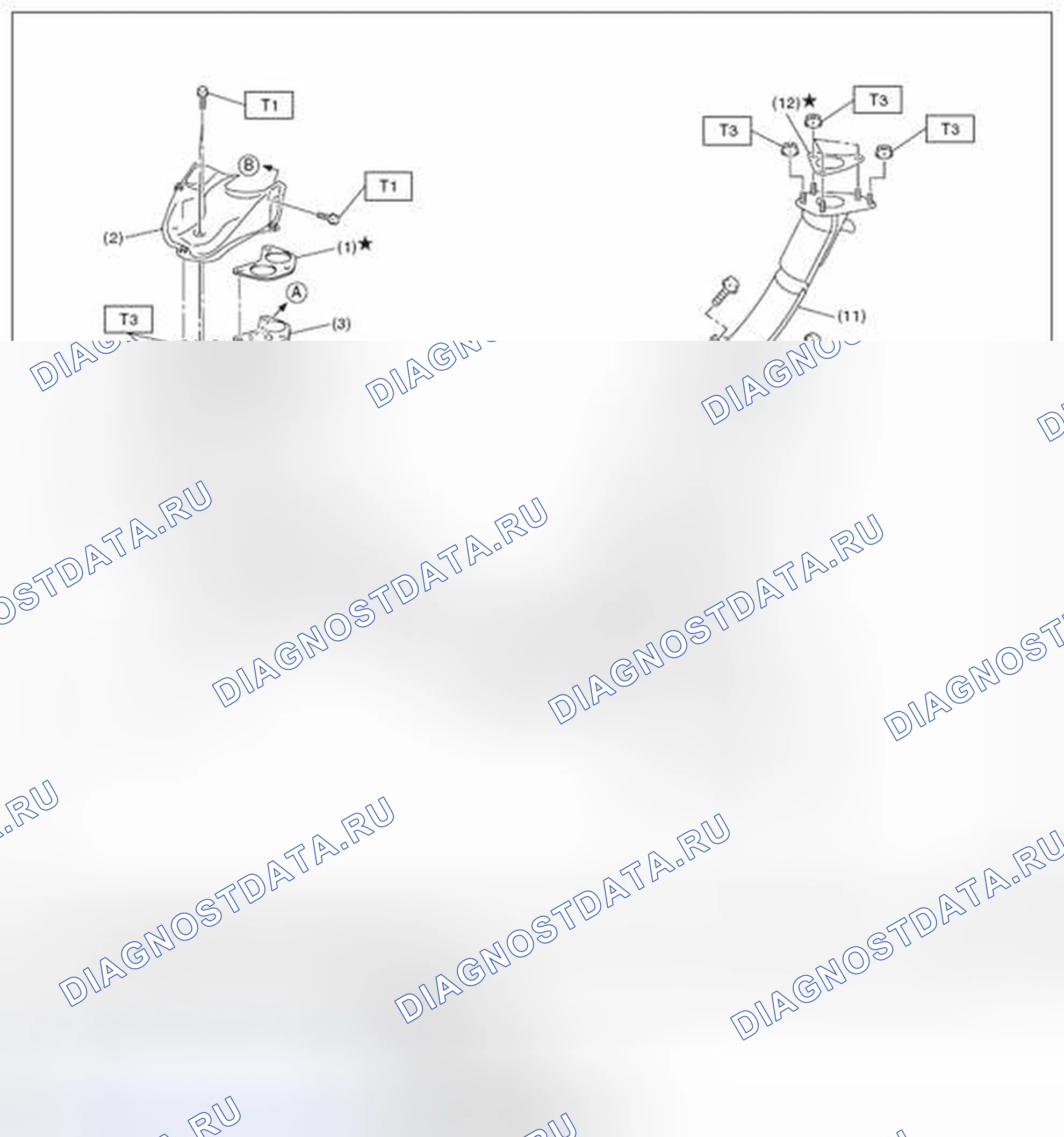 Рис. 20: ПЕРЕДНЯЯ ВЫХЛОПНАЯ ТРУБА. Subaru Impreza GK