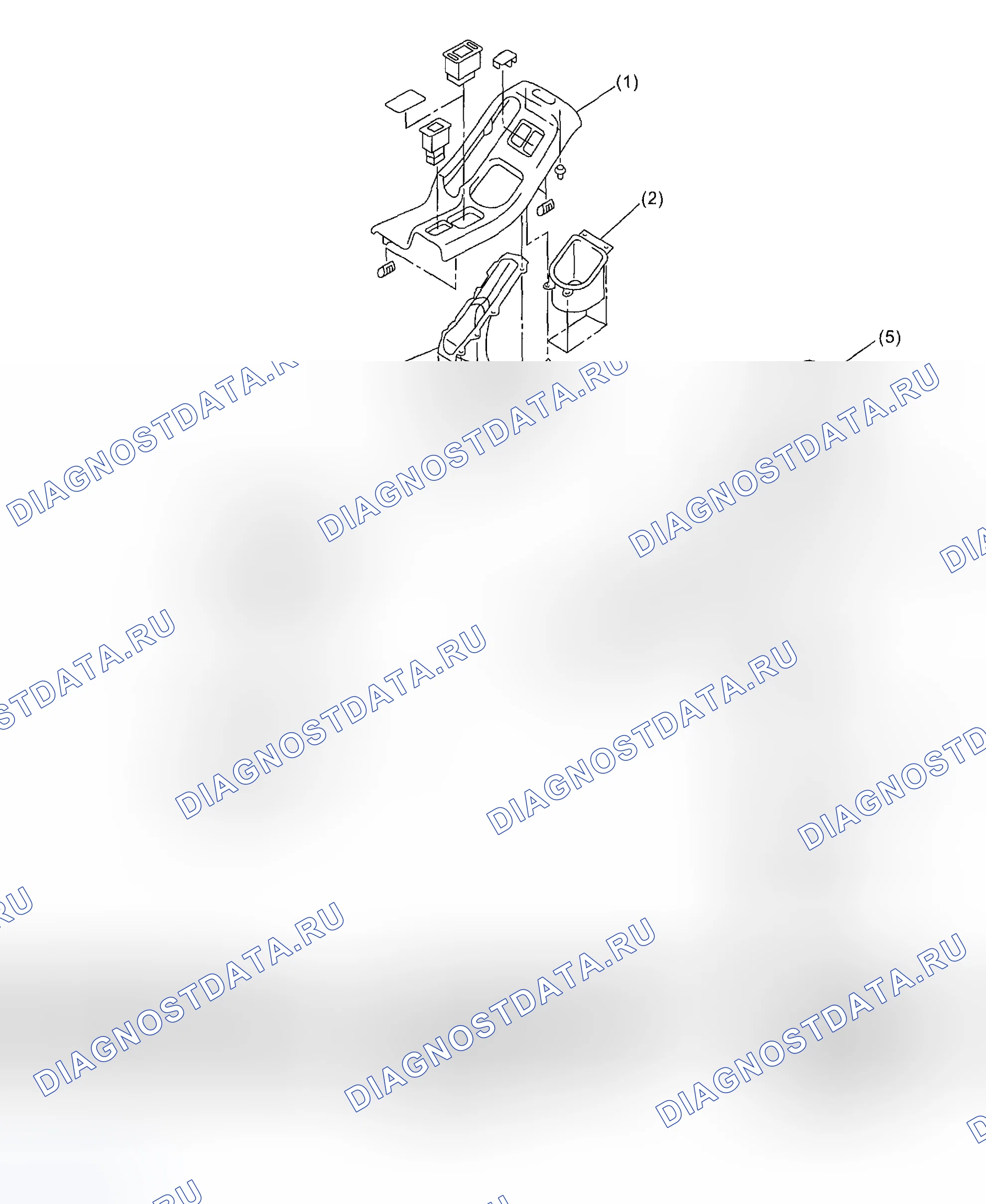 Рис. 13: КОНСОЛЬНАЯ КОРОБКА. Subaru Impreza GD/GC/GG рестайлинг