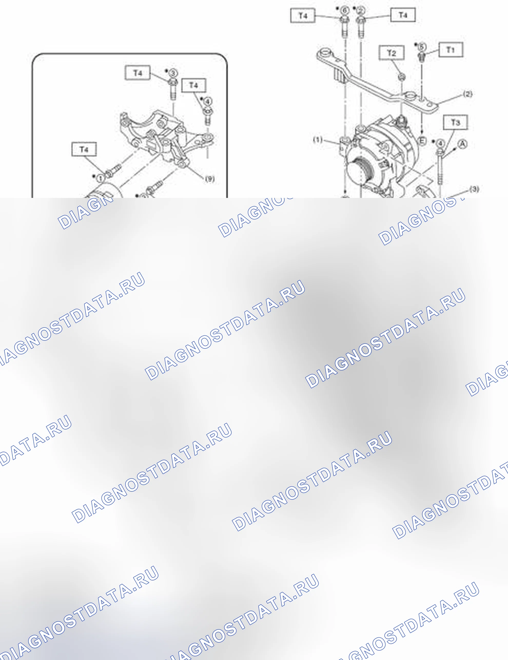 Рис. 5: КРОНШТЕЙН ГЕНЕРАТОРА. Subaru Outback BR рестайлинг