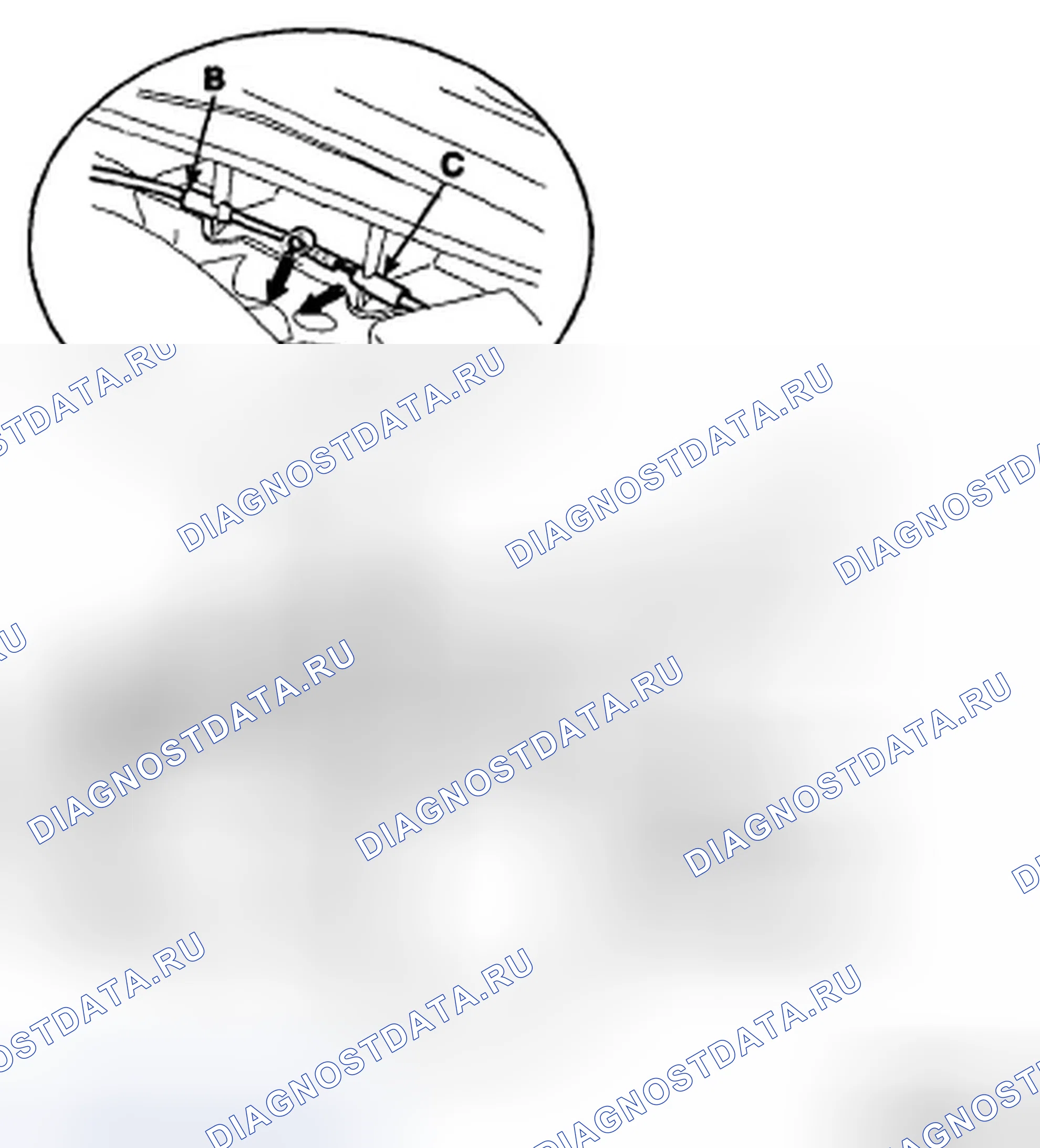Рис. 19: ЗАМЕНА КАБЕЛЯ ЗАЩЕЛКИ КАПОТА. Hyundai Elantra IV