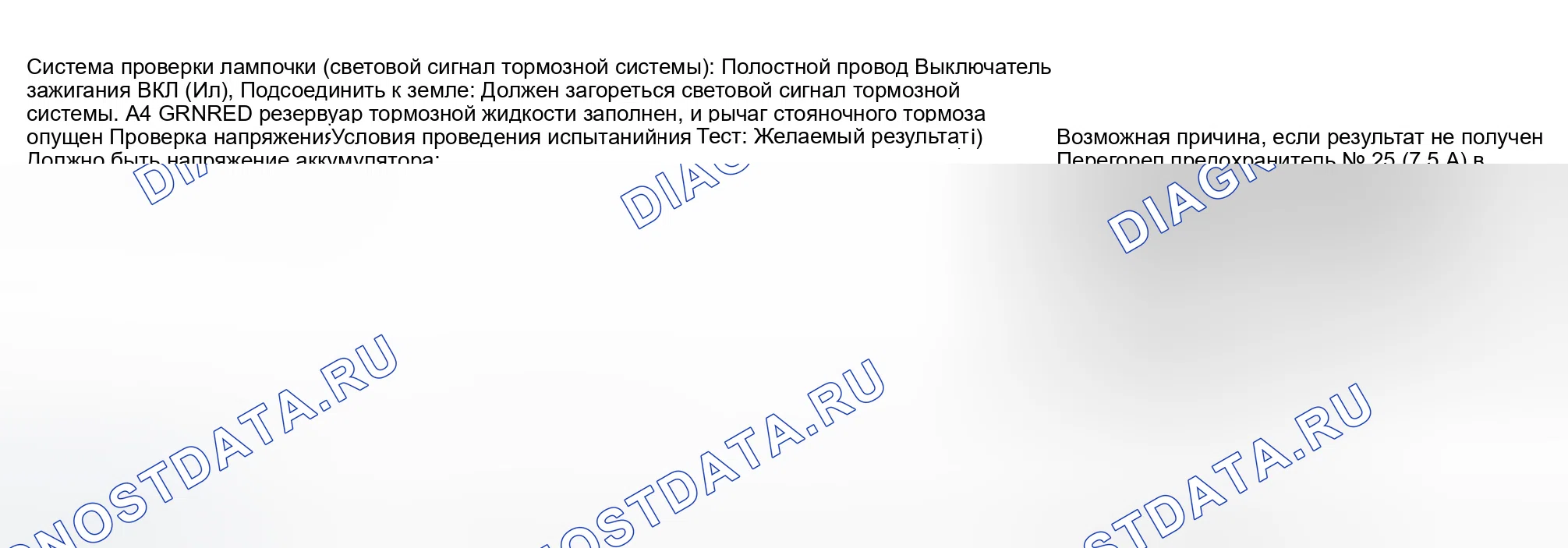 Рис. 6: Система проверки ламп (световой сигнал тормозной системы). Honda Civic VI