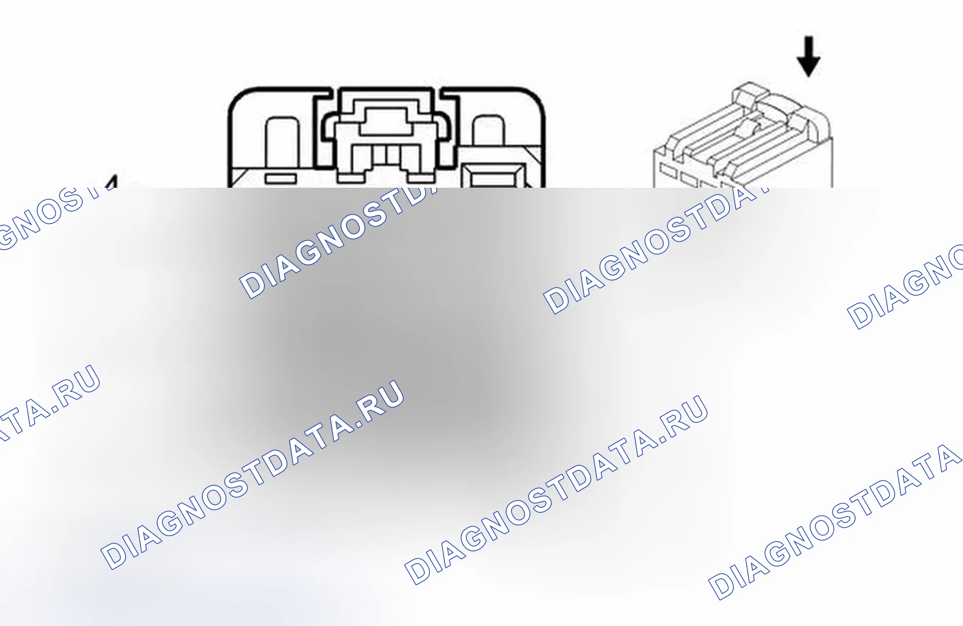 Рис. 381: Вид с торца разъема X4 модуля управления корпусом (BCM). GMC Cutaway G3500 