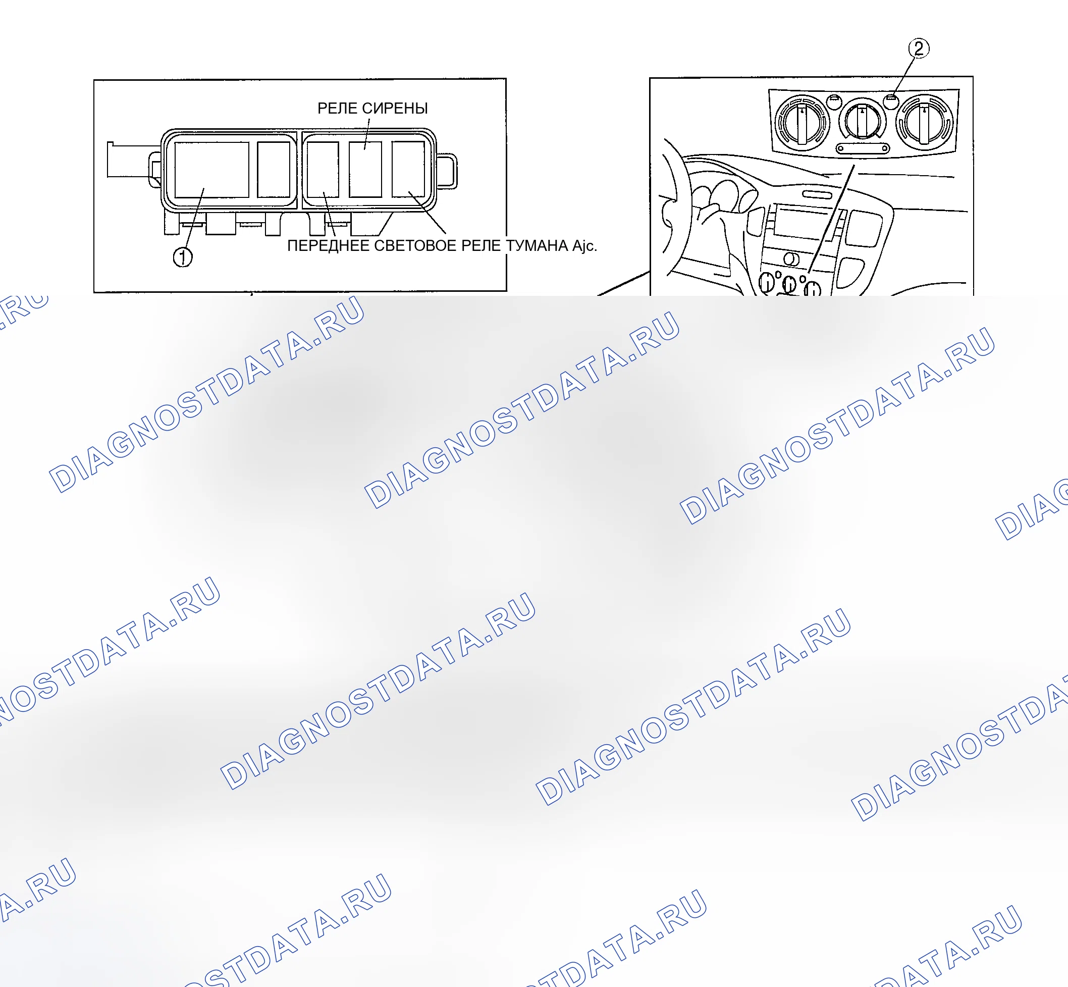 Рис. 2: ИНДЕКС МЕСТОПОЛОЖЕНИЯ ДЕФРОСТЕРА ЗАДНЕГО ОКНА. Mazda MPV II рестайлинг