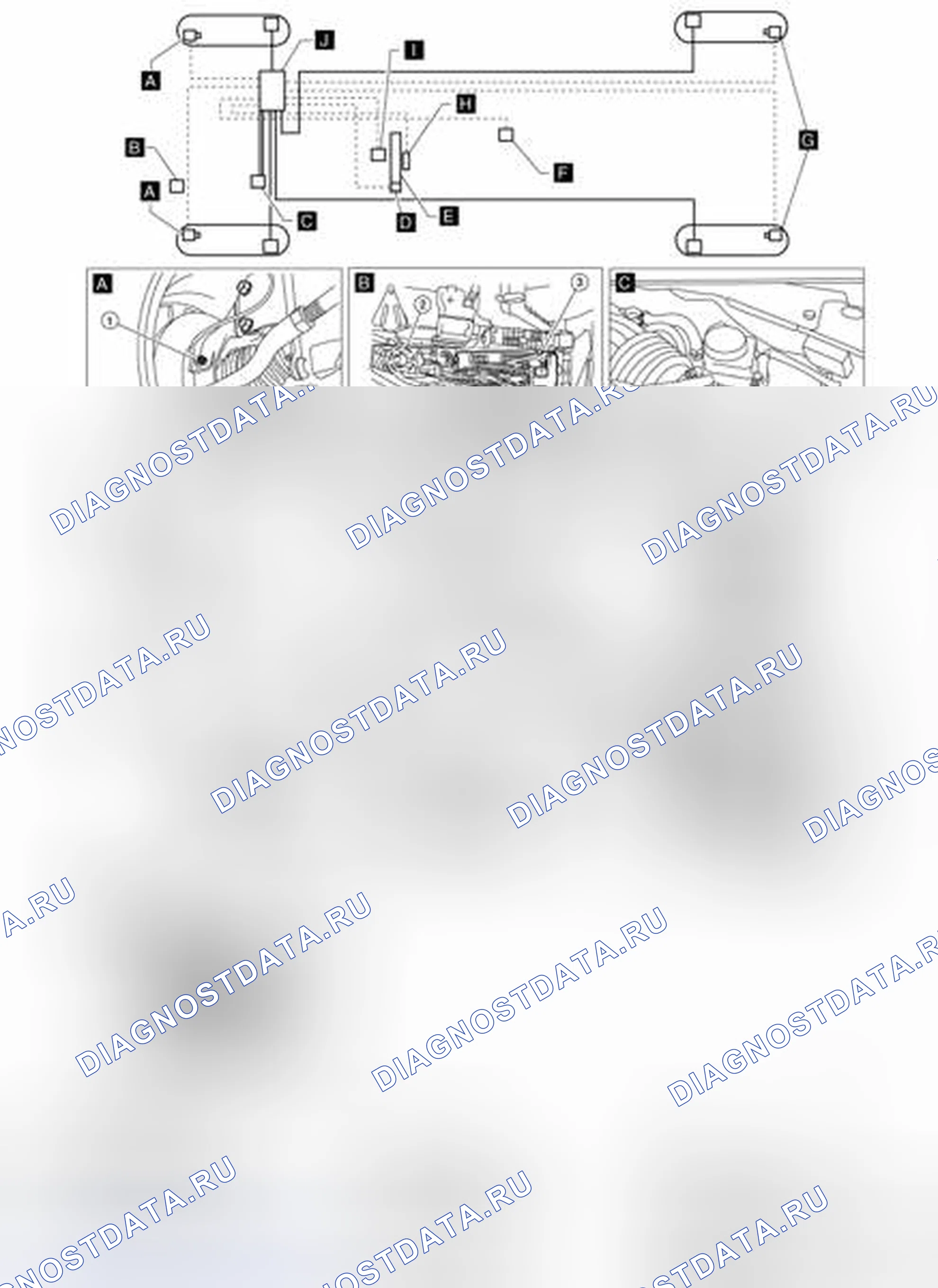 Рис. 46: Расположение компонентов. Nissan Altima L33