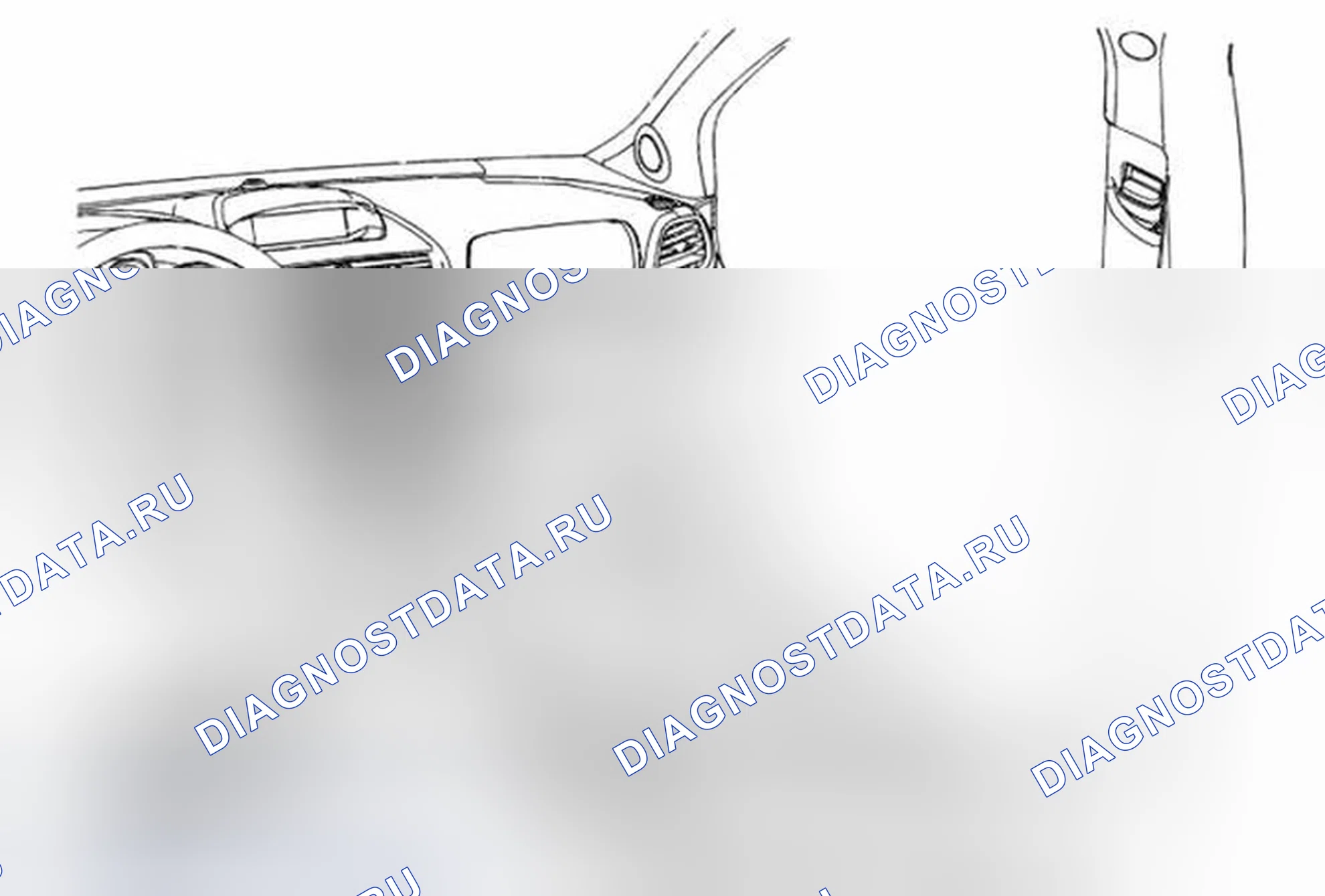 Рис. 3: Замена нижнего фиксатора напольного вспомогательного коврика (Encore). Buick Encore I