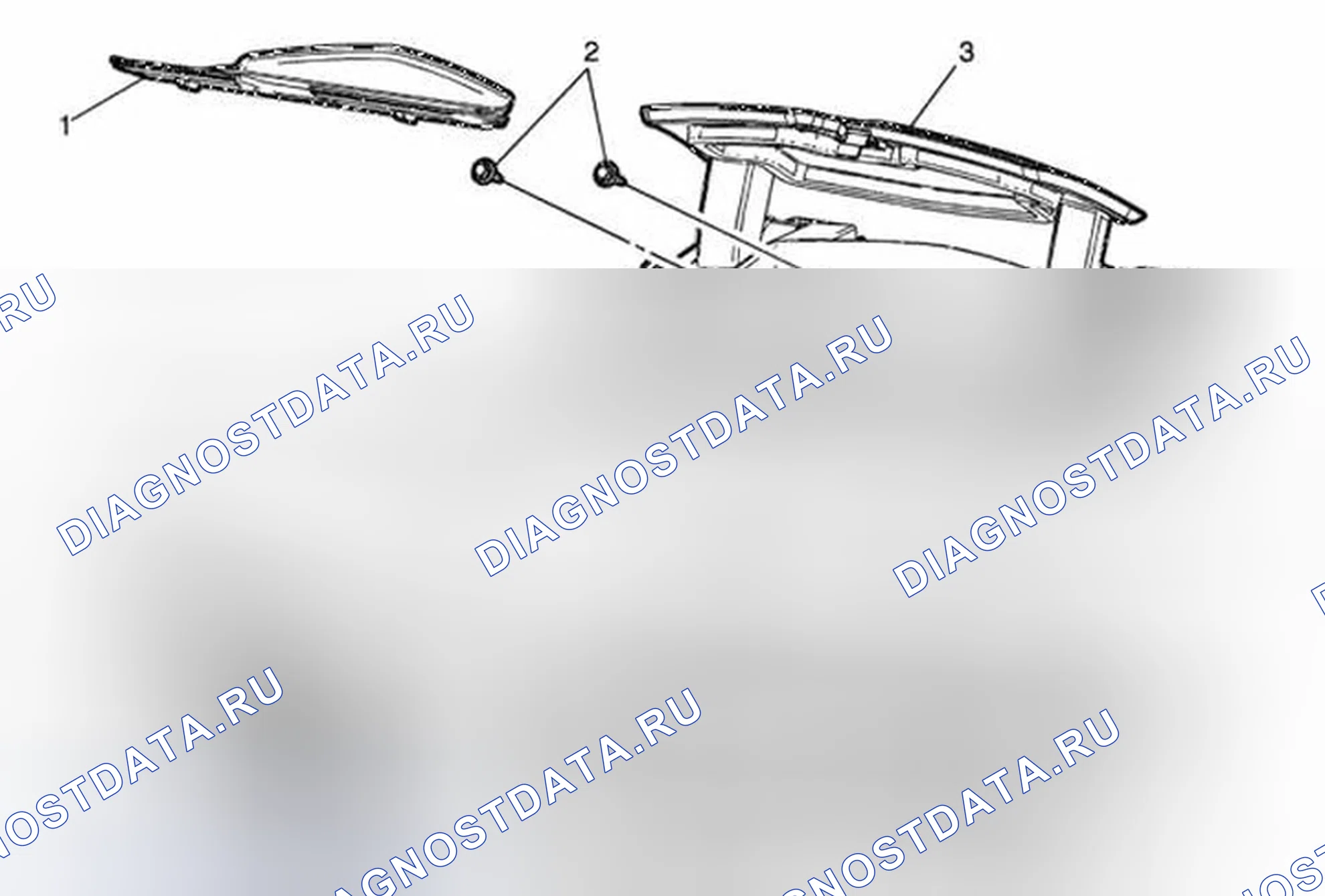 Рис. 114: Замена верхнего центрального отсека приборной панели. Buick Encore I