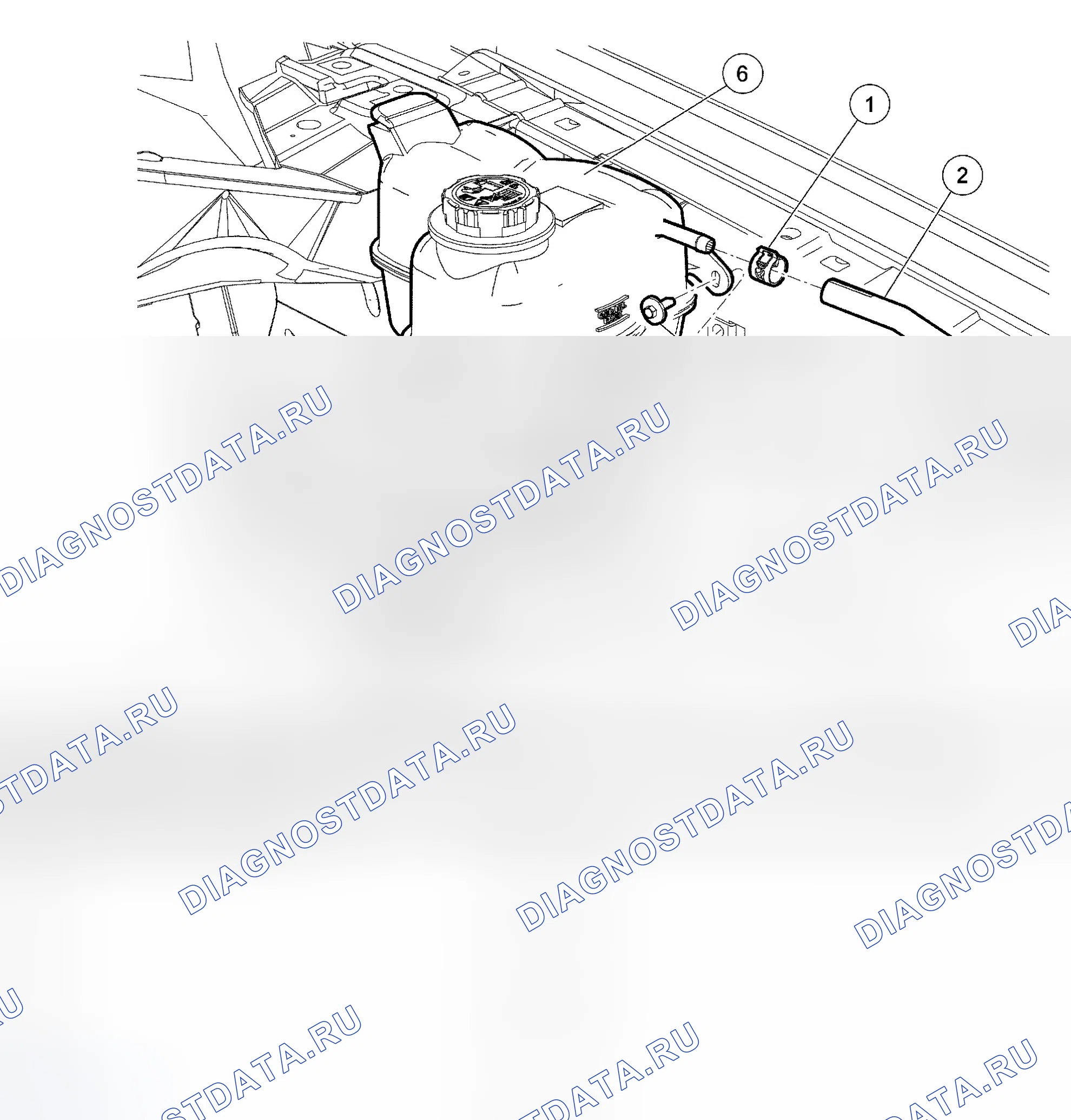 Рис. 68: Флакон для дегазации. Ford Pickup F350 Super Duty 