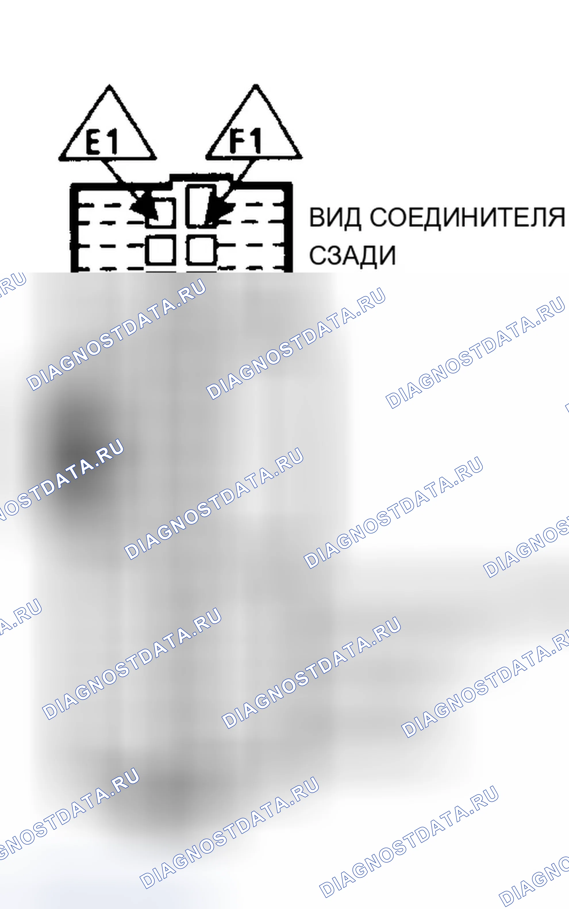 Рис. 74: Идентификатор разъема E-F терминала блок управления силовым агрегатом (PCM) (блок управления силовым агрегатом) - синий (3 из 4) (серия 5.7L " G " и " P " с A / T). Chevrolet Suburban C1500 