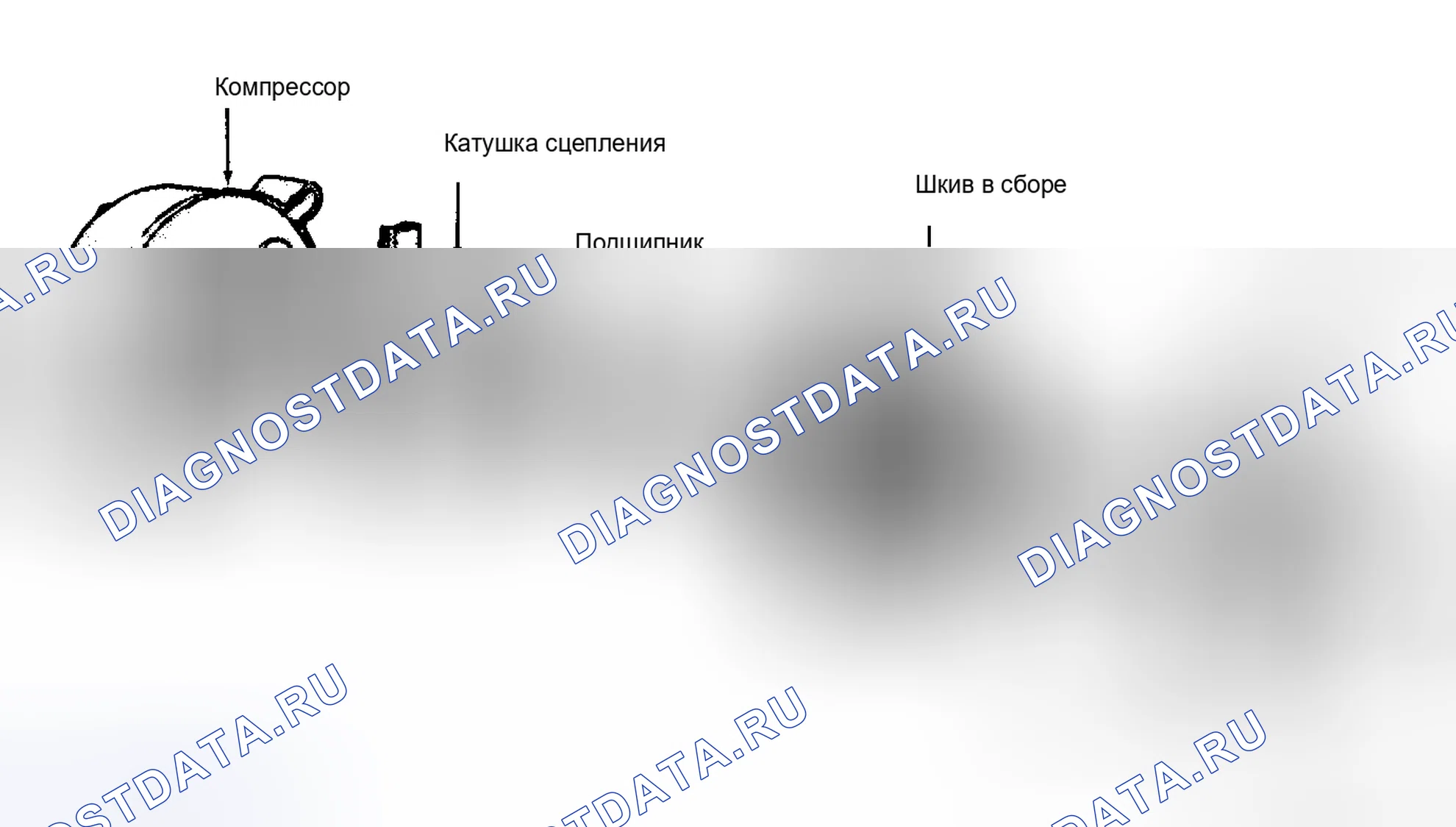 Рис. 25: Муфта компрессора Ford (Tecumseh) HR980 4-цилиндр в сборе. Ford Mustang III рестайлинг