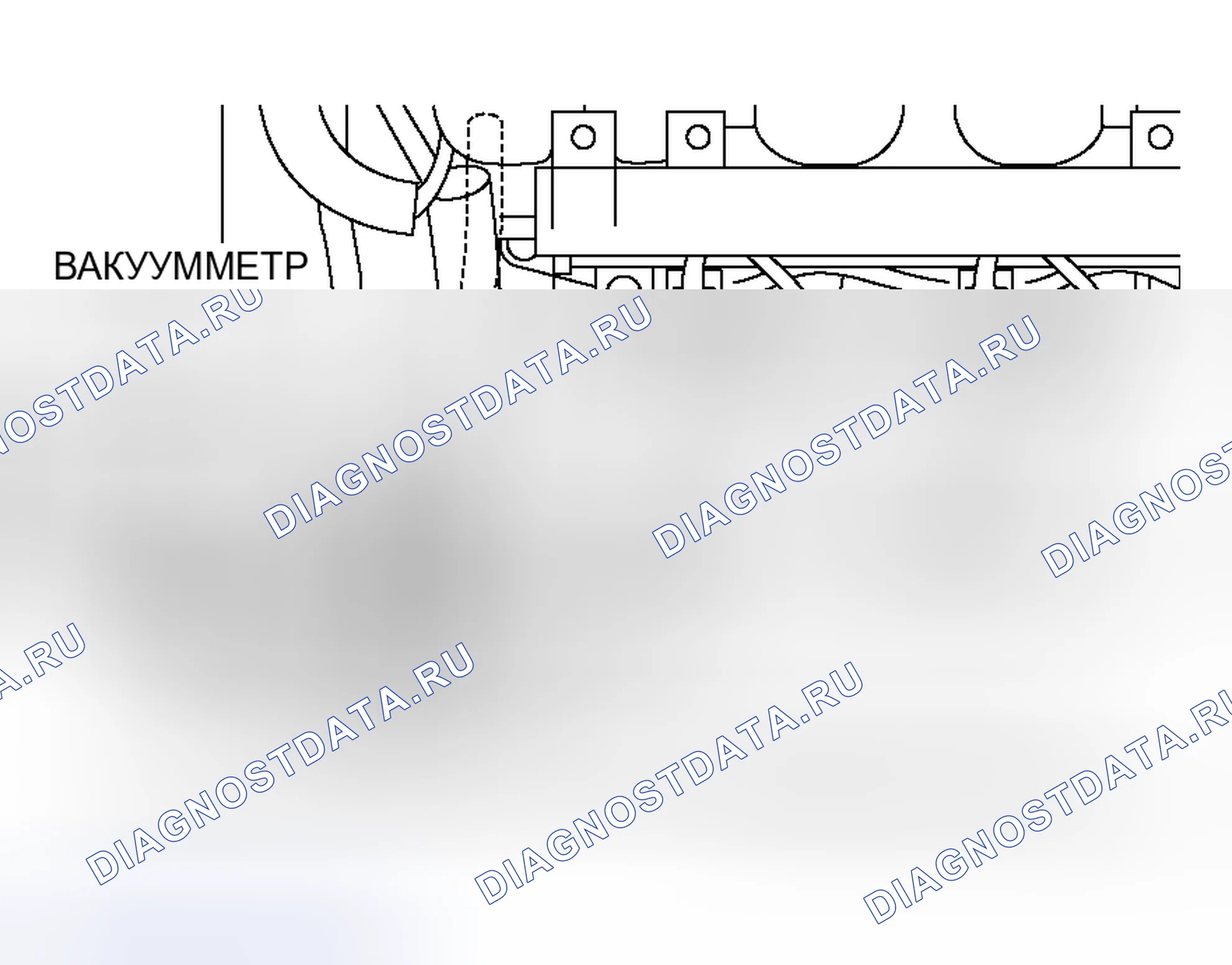 Рис. 107: ПРОВЕРКА ВАКУУМА во впускном коллекторе. Mitsubishi Endeavor I