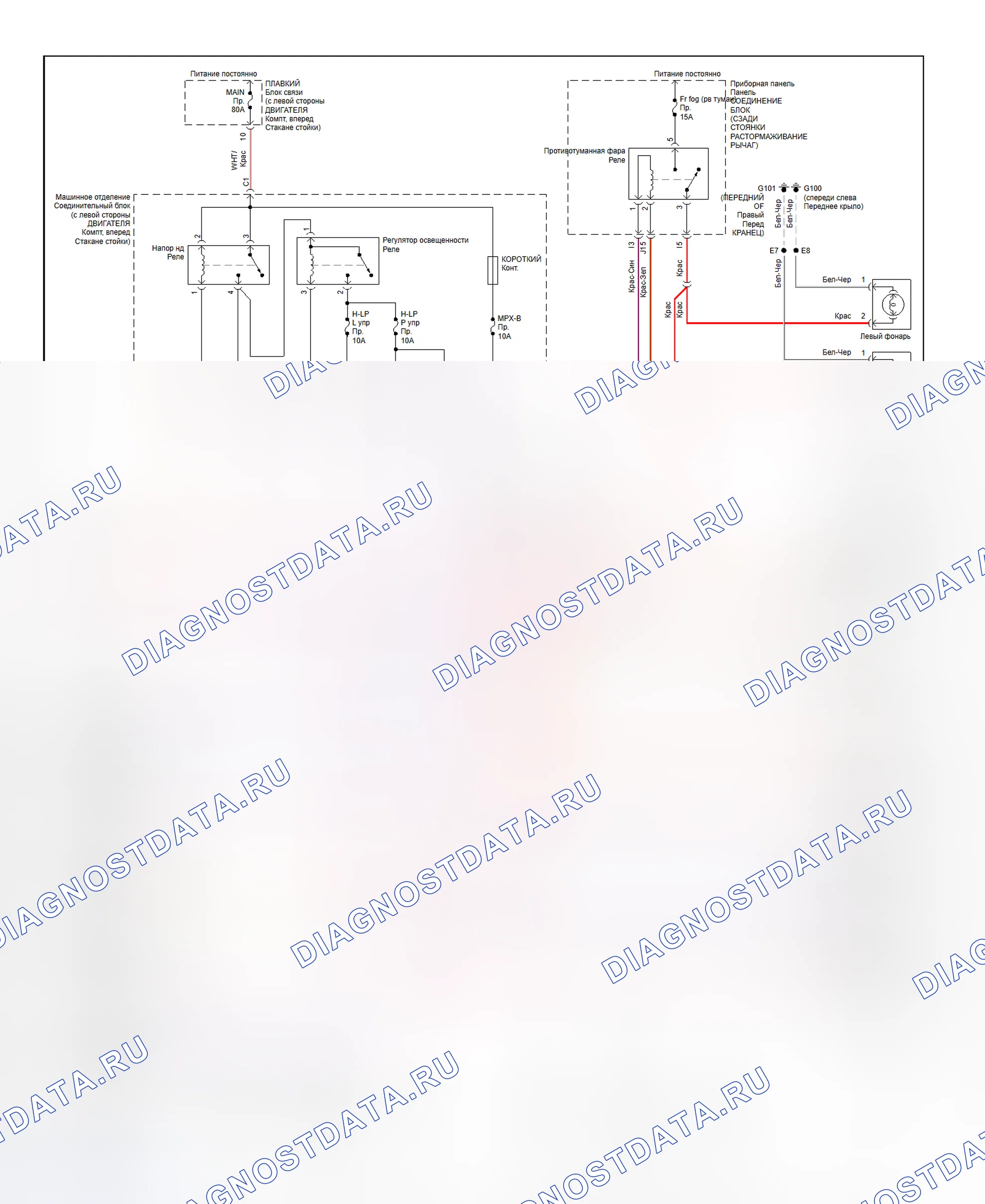 Рис. 6: Схема подключения системы фар (LS400-2 из 2). Haval H9 I