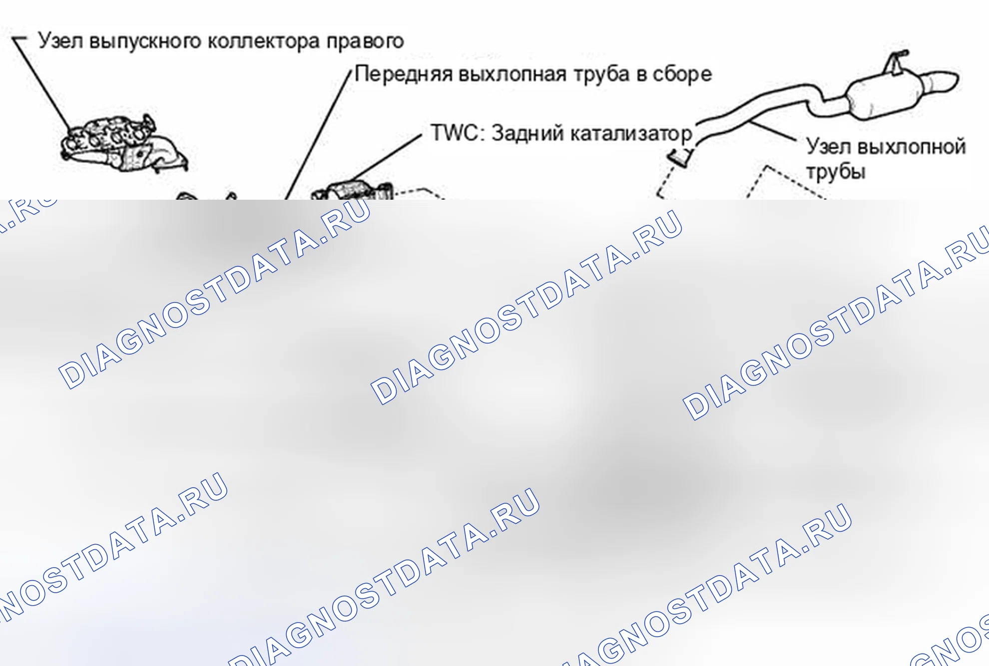 Рис. 856: РАСПОЛОЖЕНИЕ КАТАЛИЗАТОРА. Toyota Sequoia II рестайлинг