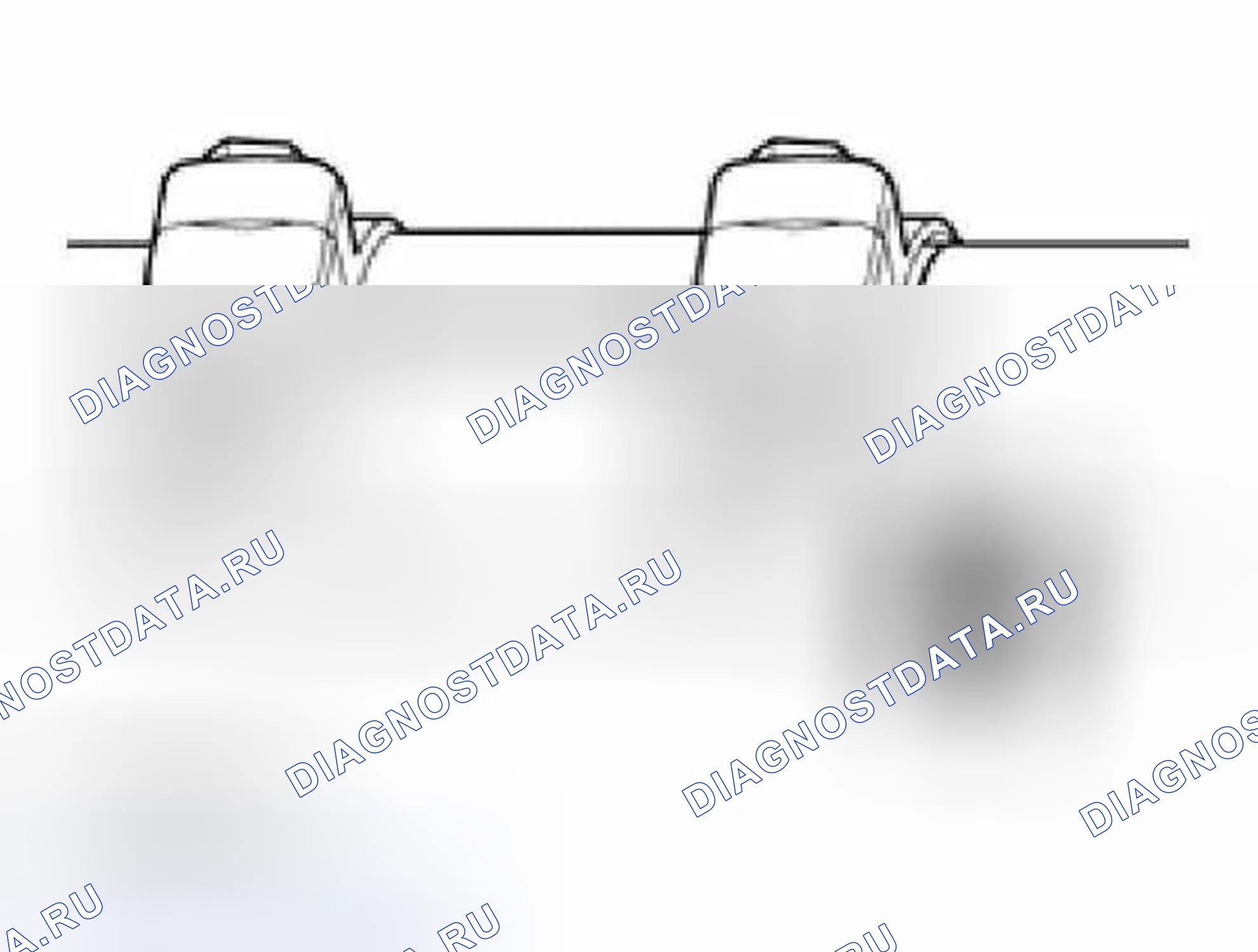 Рис. 25: Установочное положение двойного зажима. Volkswagen Golf Mk4