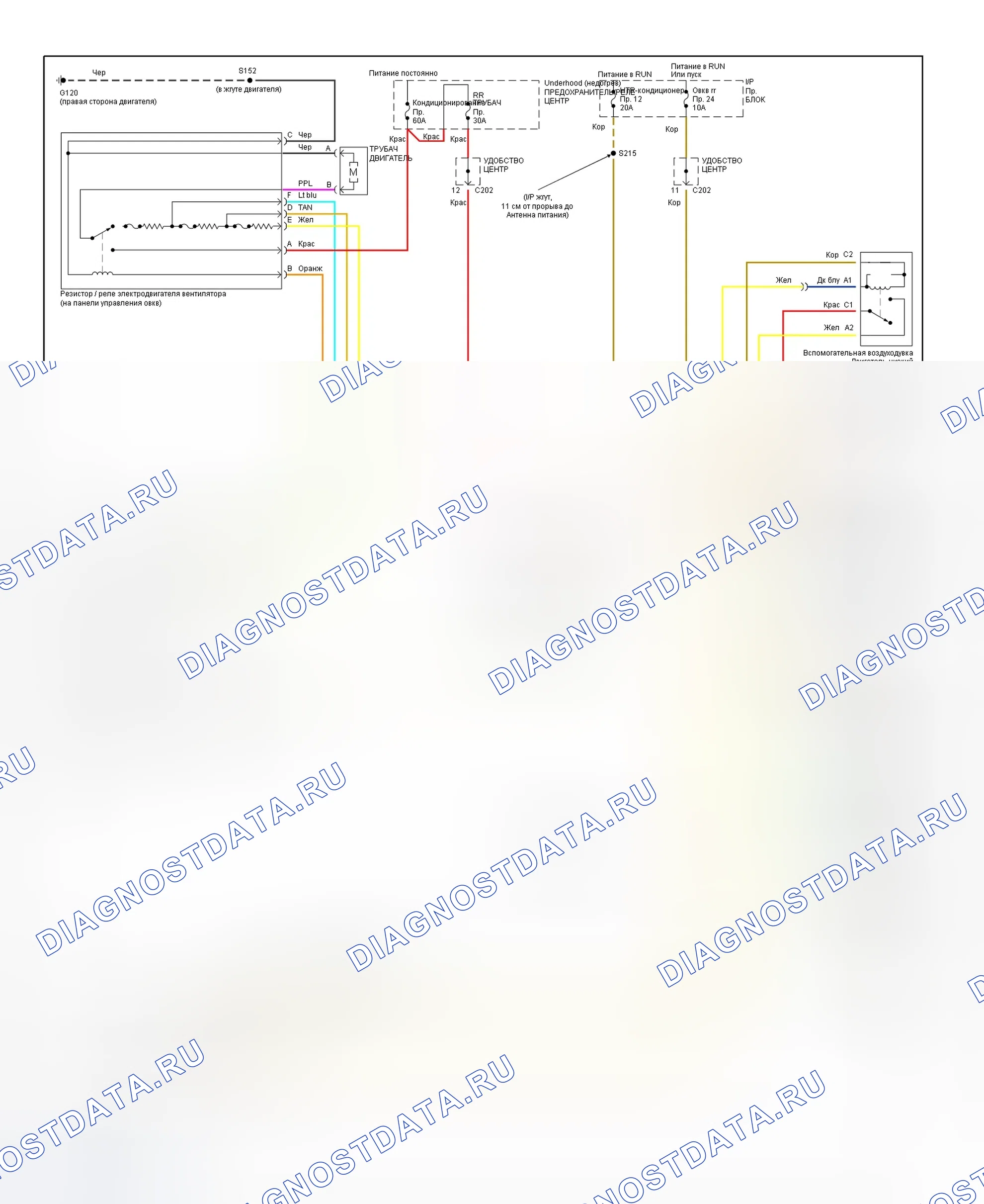 Рис. 3: Схема подключения системы подогревателя. Chevrolet Chevy Express G3500 
