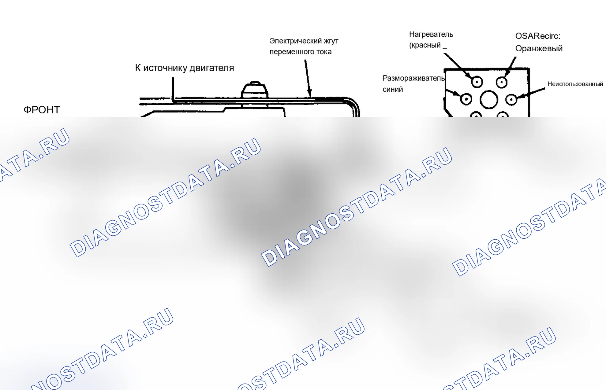 Рис. 18: Вакуумная диаграмма контроля климата Skyhawk Electronic Touch. Buick Regal II