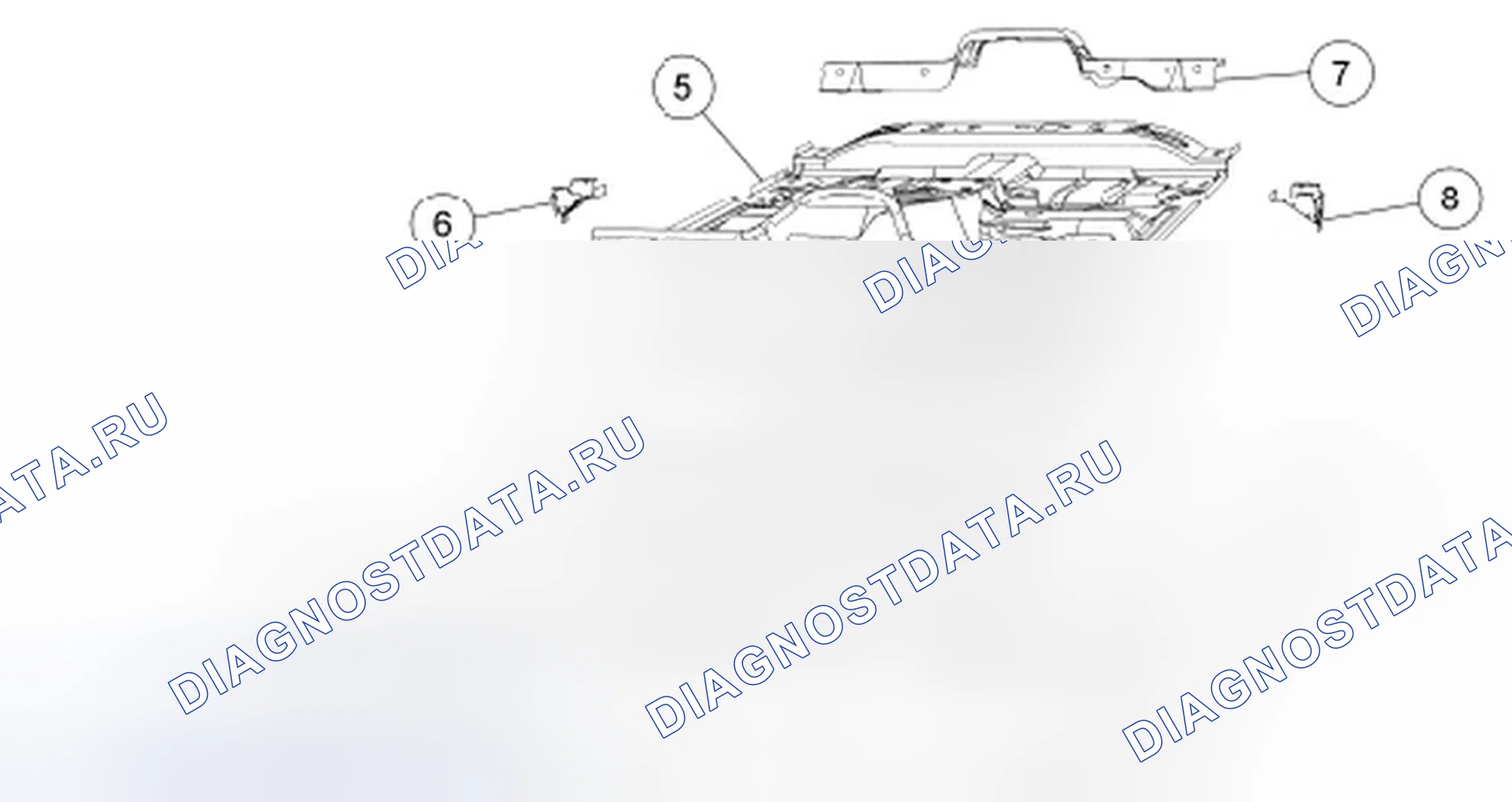 Рис. 65: Днище кузова - supercab 2-дверь. Ford Ranger II рестайлинг