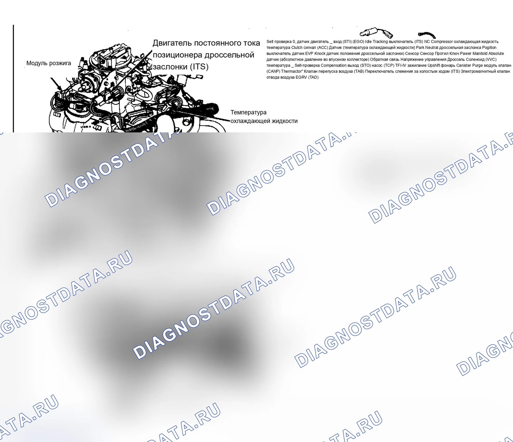 Рис. 76: 2.8L Входы/выходы системы FBC EEC-IV и расположение компонентов. Ford Cab & Chassis Ranger 