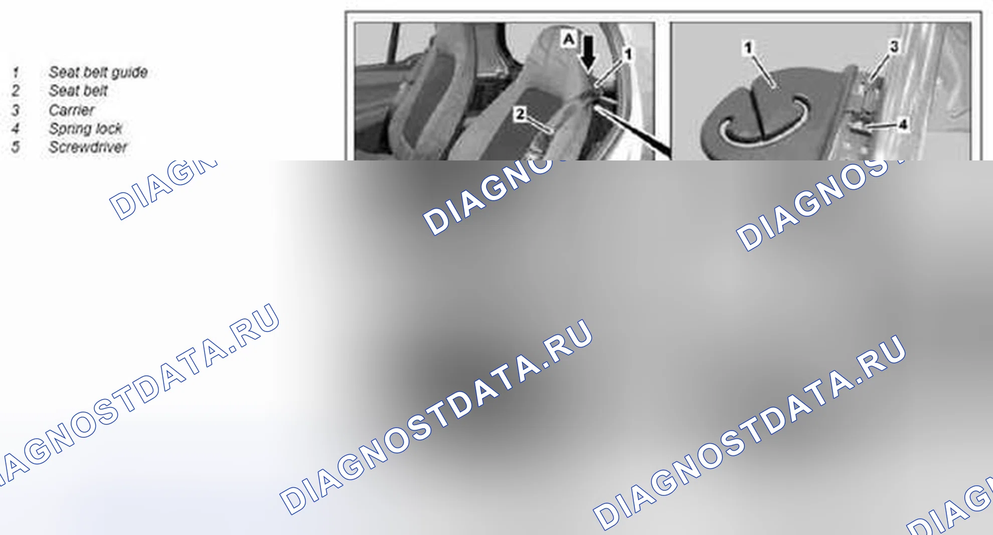 Рис. 164: Снять / установить направляющую ремня безопасности - AR91,45-P-0500MCC. Kia Soul I
