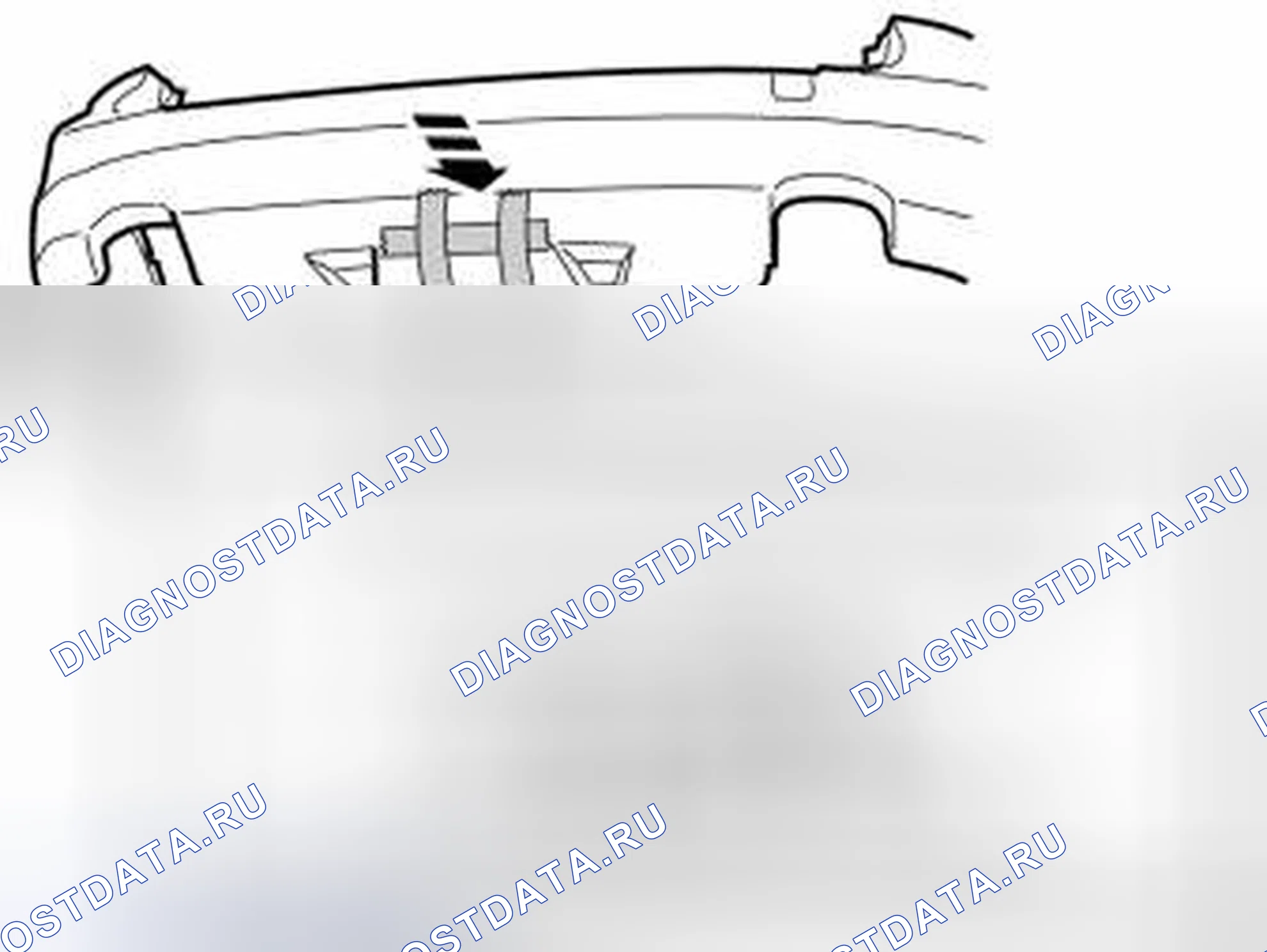 Рис. 238: ВЫРЕЗАНИЕ КРЫШКИ БАМПЕРА. Volvo XC70 II