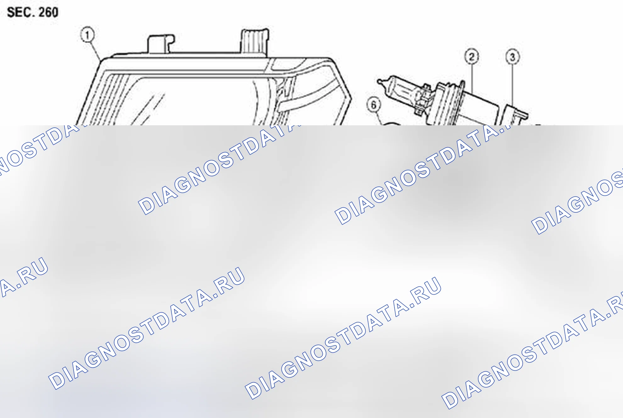 Рис. 100: Фара: разборка и сборка. Suzuki Equator I