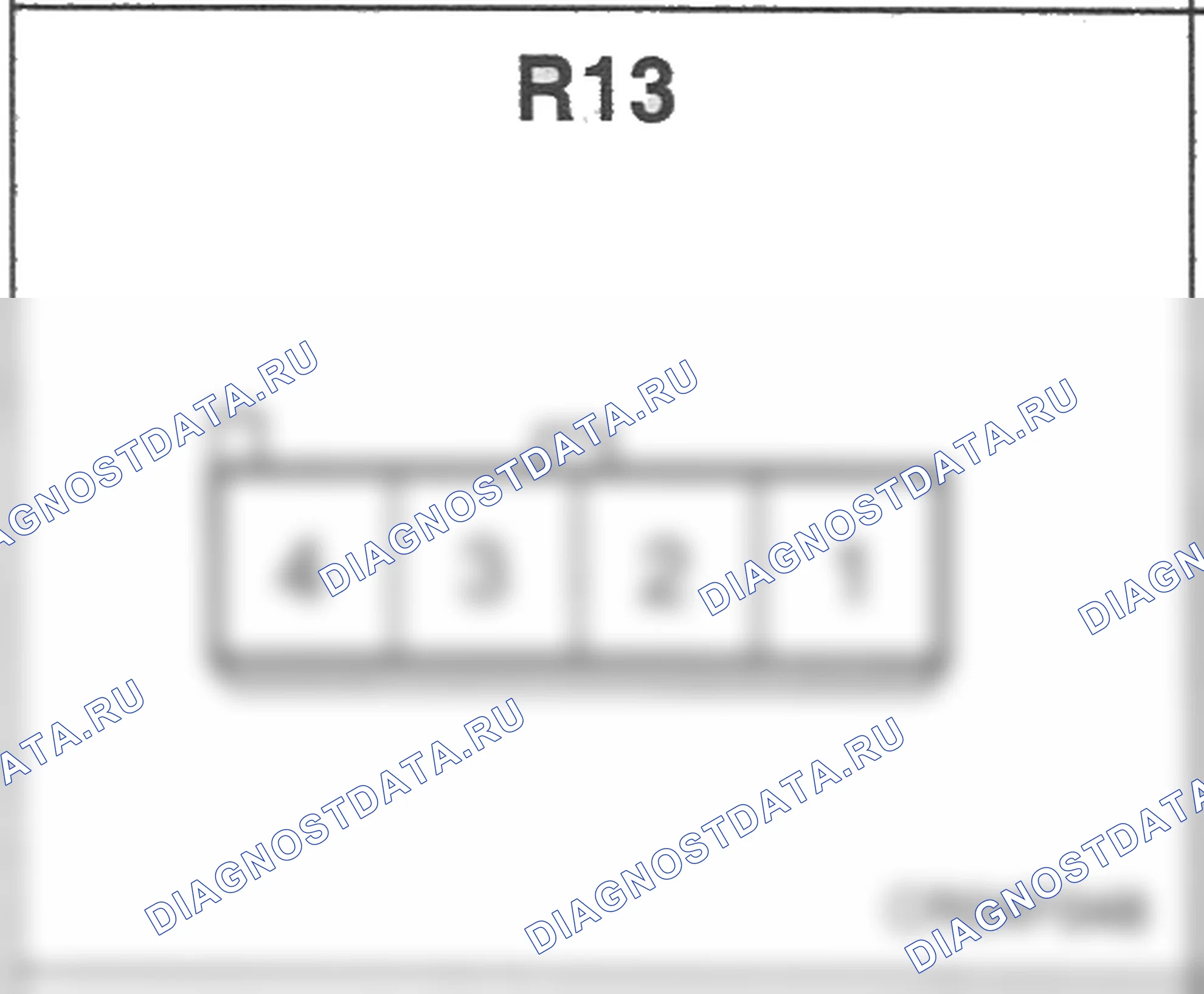 Распиновка разъёма R13 — заднего жгута. Hyundai Accent LC