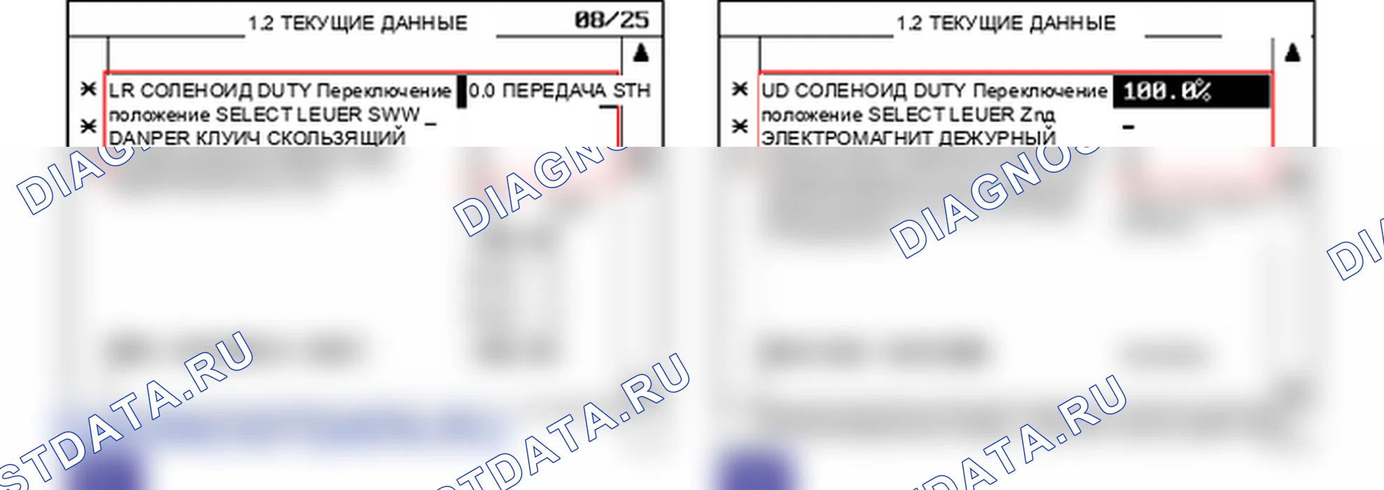 Данные диагностического сканера — P0755. Hyundai Santa Fe CM