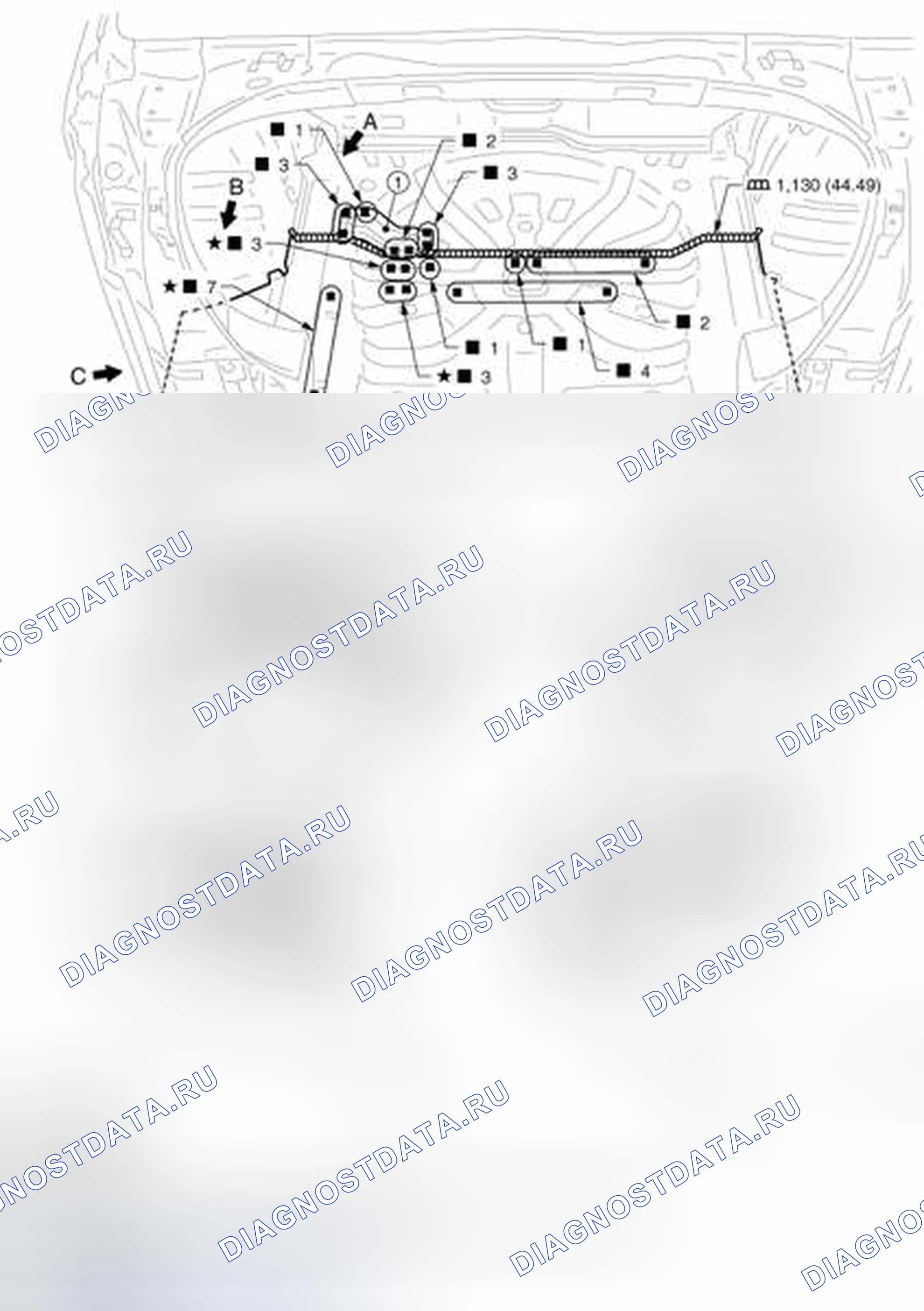 Рис. 594: Задний этаж. Nissan Murano Z51 рестайлинг 2