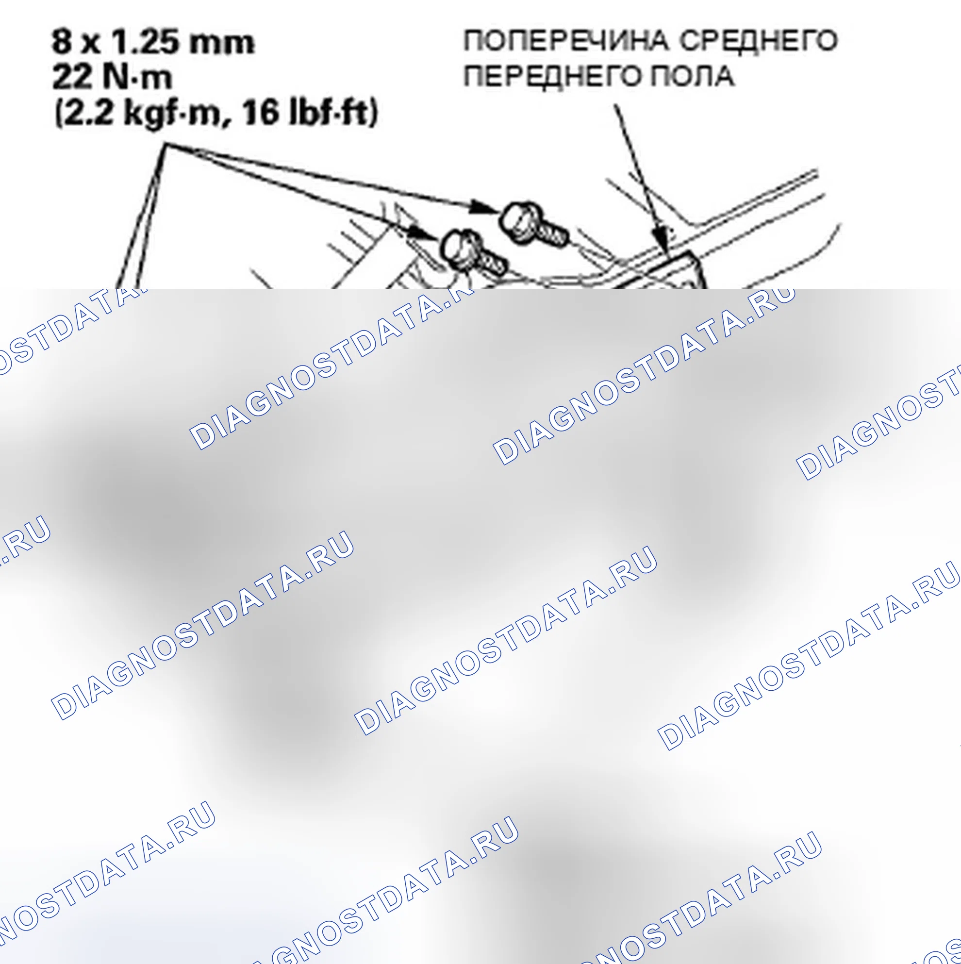 Рис. 2: Крутящий момент траверсы среднего переднего пола. Honda Fit GE