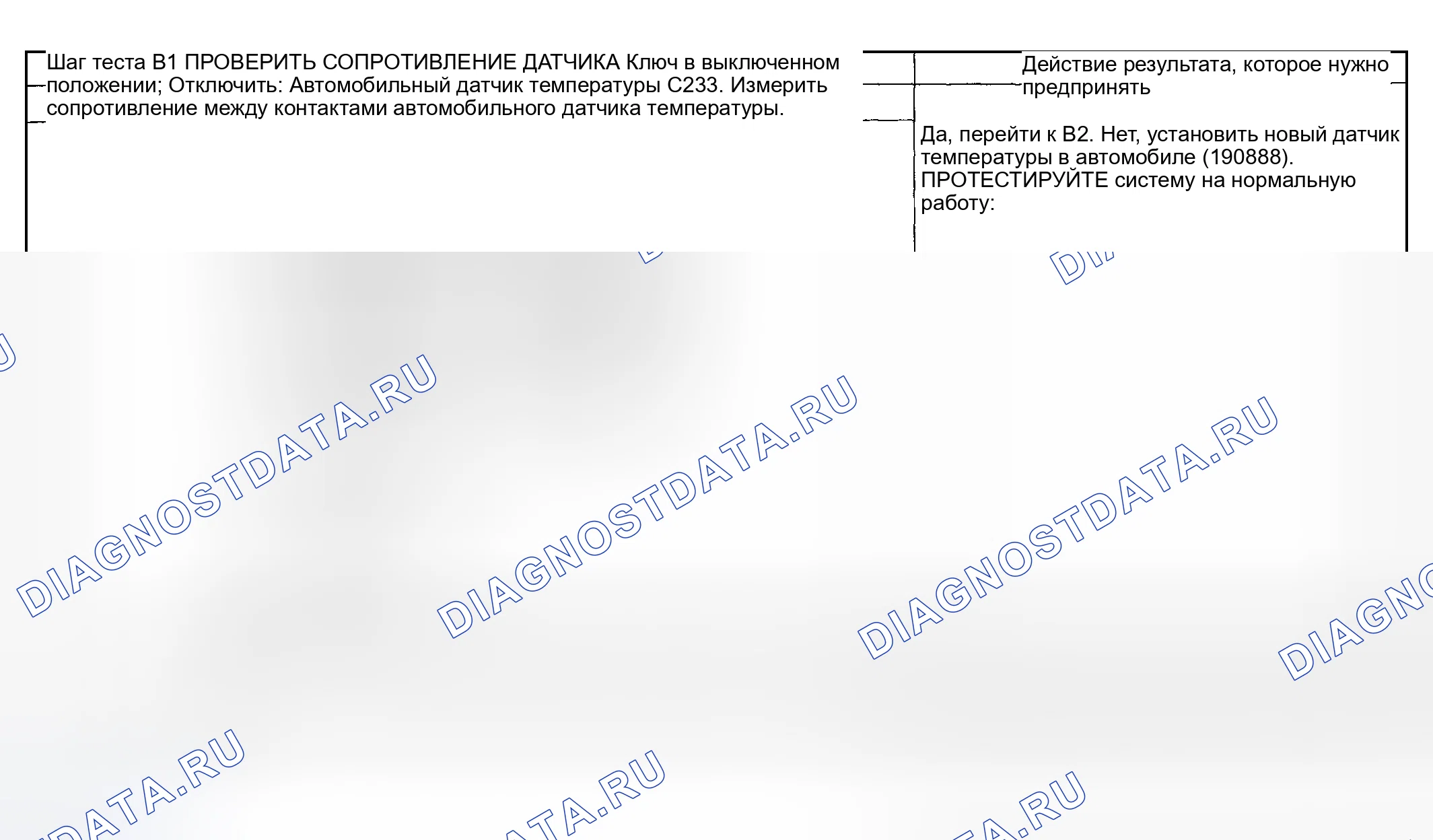 Рис. 16: диагностический тест B: расшифровка кода ошибки B1251 или DTS B1253 - датчик температуры в автомобиле A / C разомкнутая цепь или короткое замыкание на Gro. Mercury Grand Marquis IV