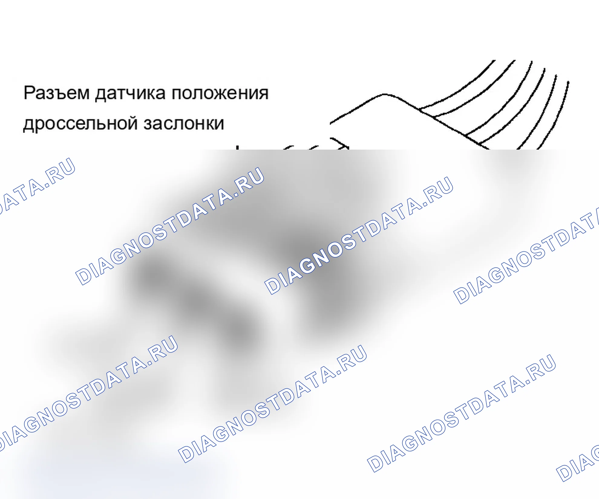 Рис. 63: Тест 7A - код 705, вид разъема датчик положения дроссельной заслонки. Jeep Wagoneer XJ