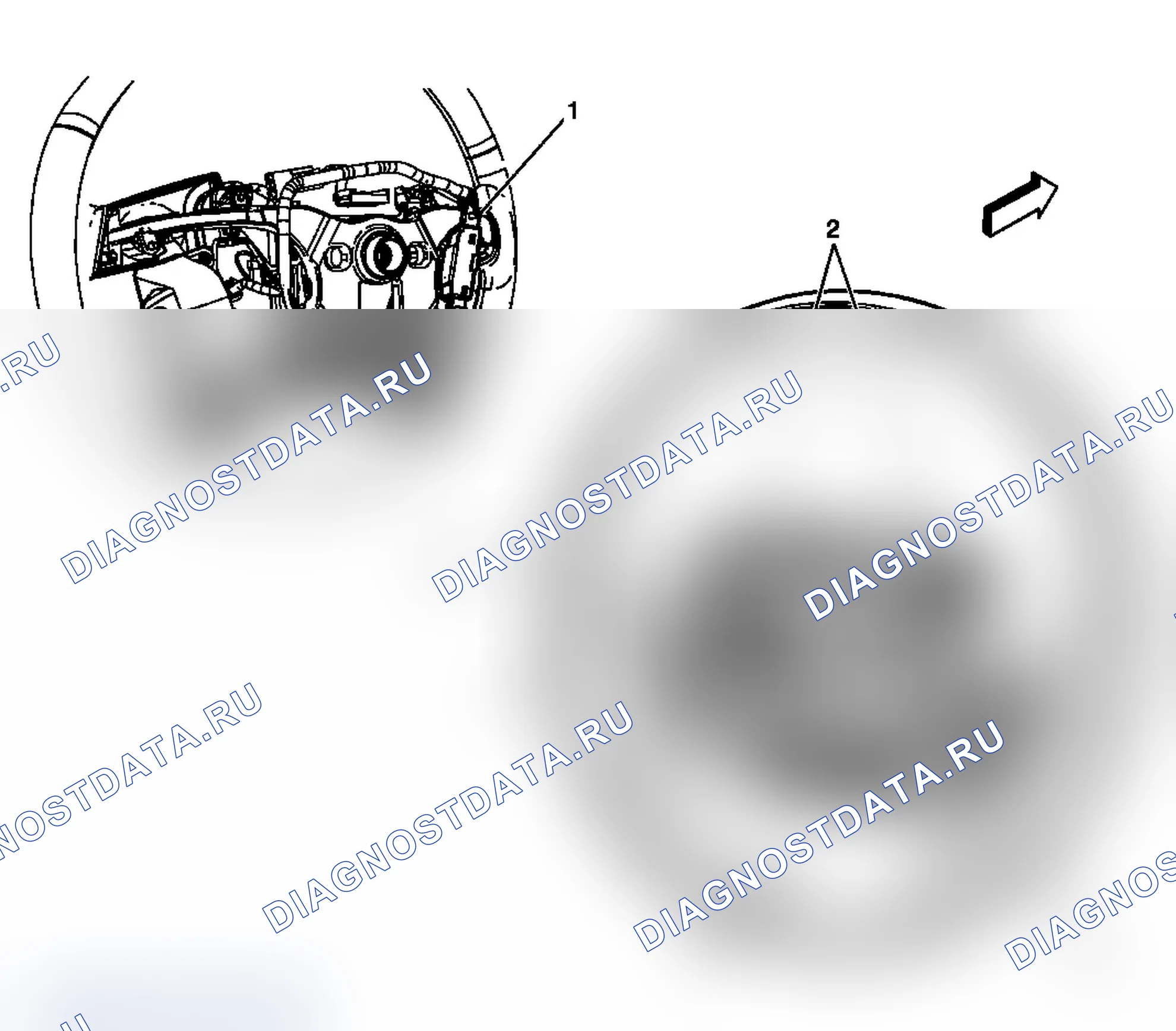 Рис. 2: Виды компонентов рулевого колеса и рулевой колонки. Chevrolet Silverado 2500 HD 
