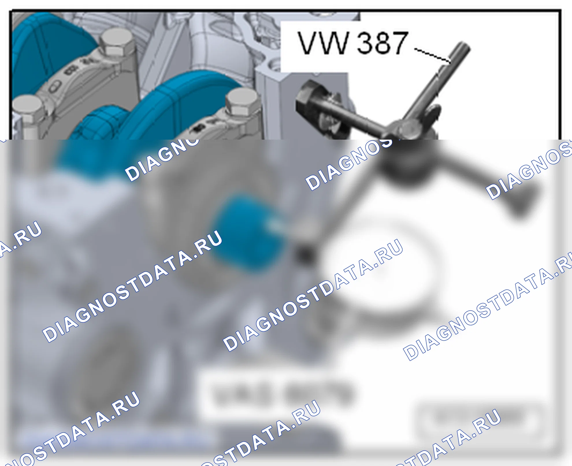 Измерение осевого зазора коленчатого вала (напр. 3). Audi Q5 II