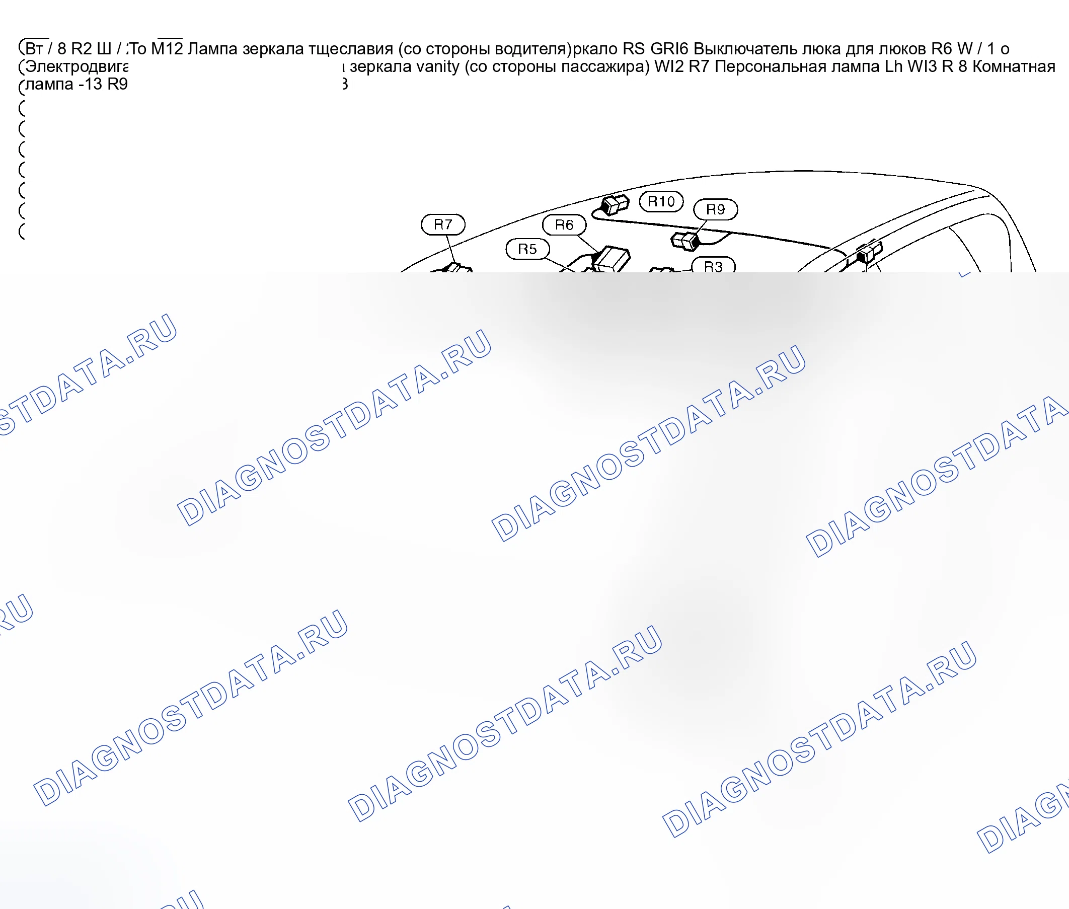 Рис. 65: ЖГУТ КОМНАТНЫХ ЛАМП. Nissan Murano Z50